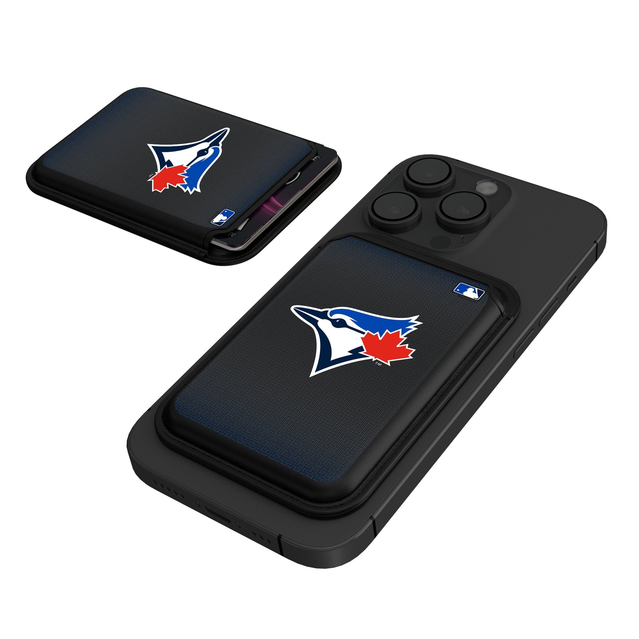 Toronto Blue Jays Linen Black Magnetic Credit Card Wallet 1