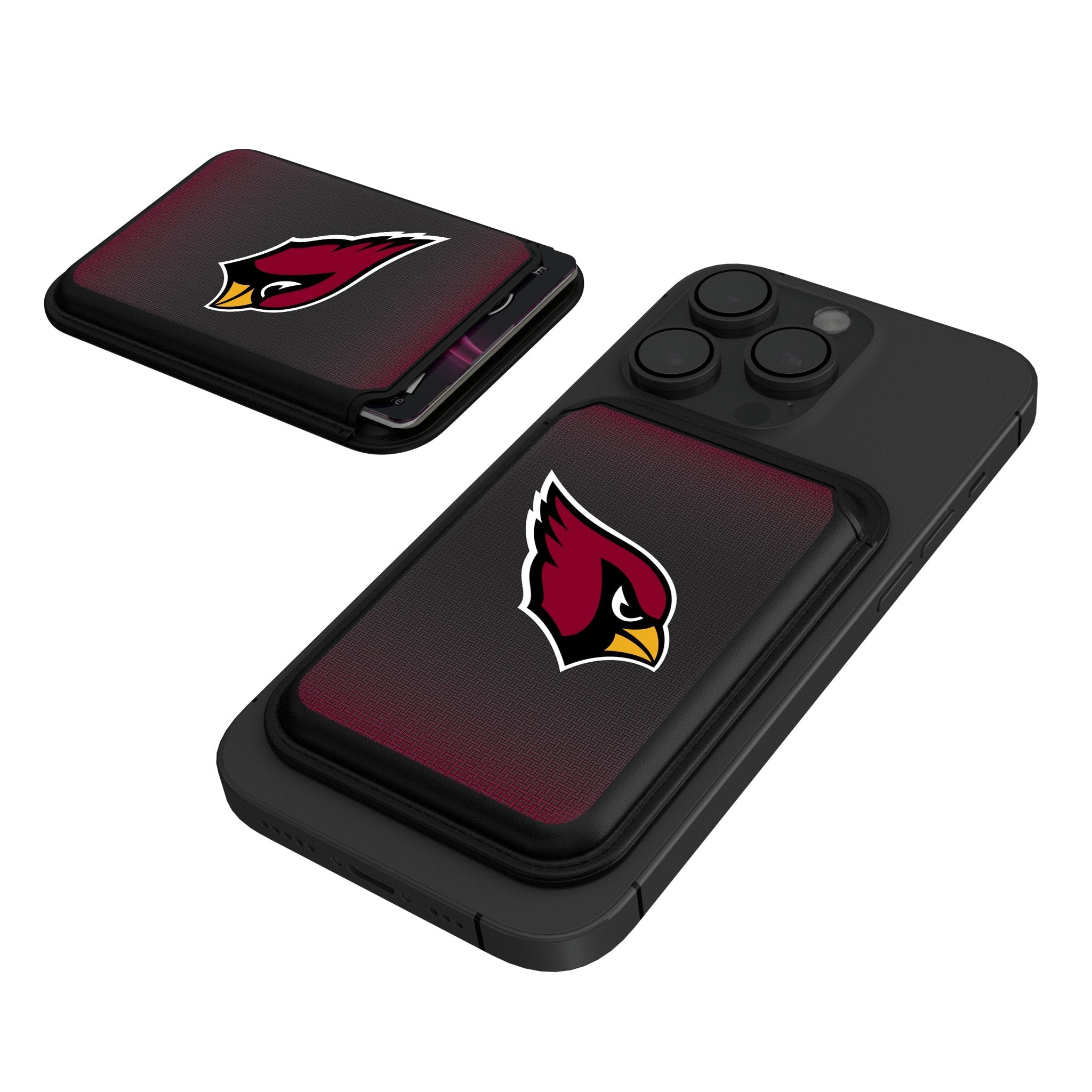 Arizona Cardinals Linen Black Magnetic Credit Card Wallet 1