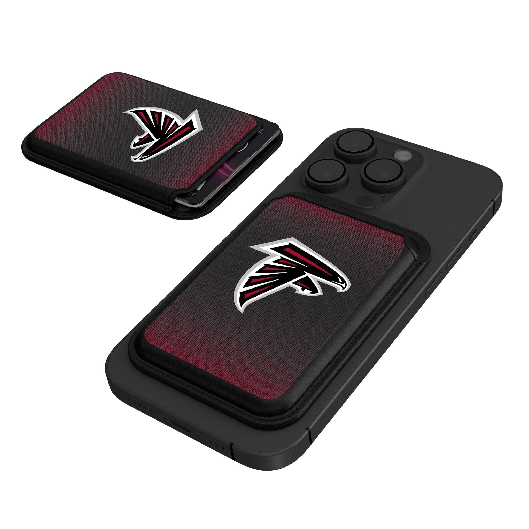 Atlanta Falcons Linen Black Magnetic Credit Card Wallet 1