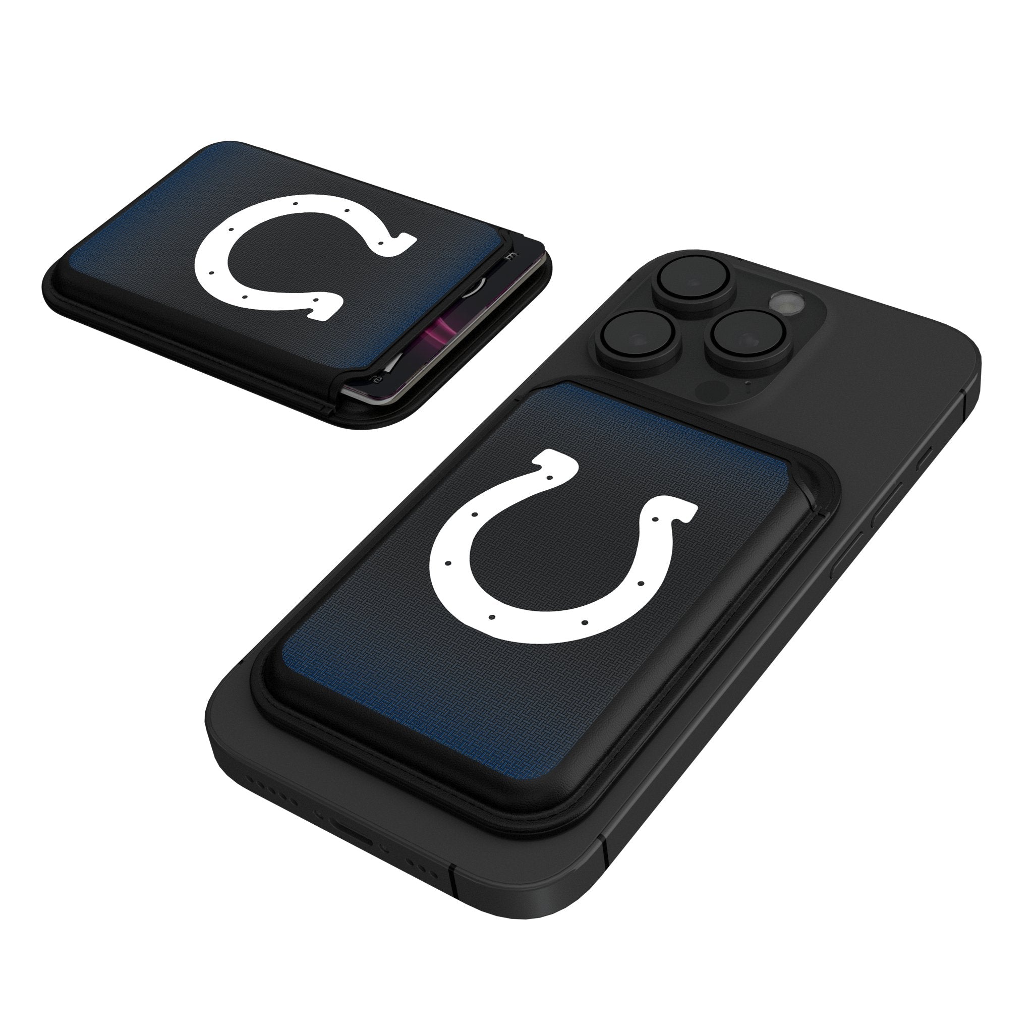 Indianapolis Colts Linen Black Magnetic Credit Card Wallet 1