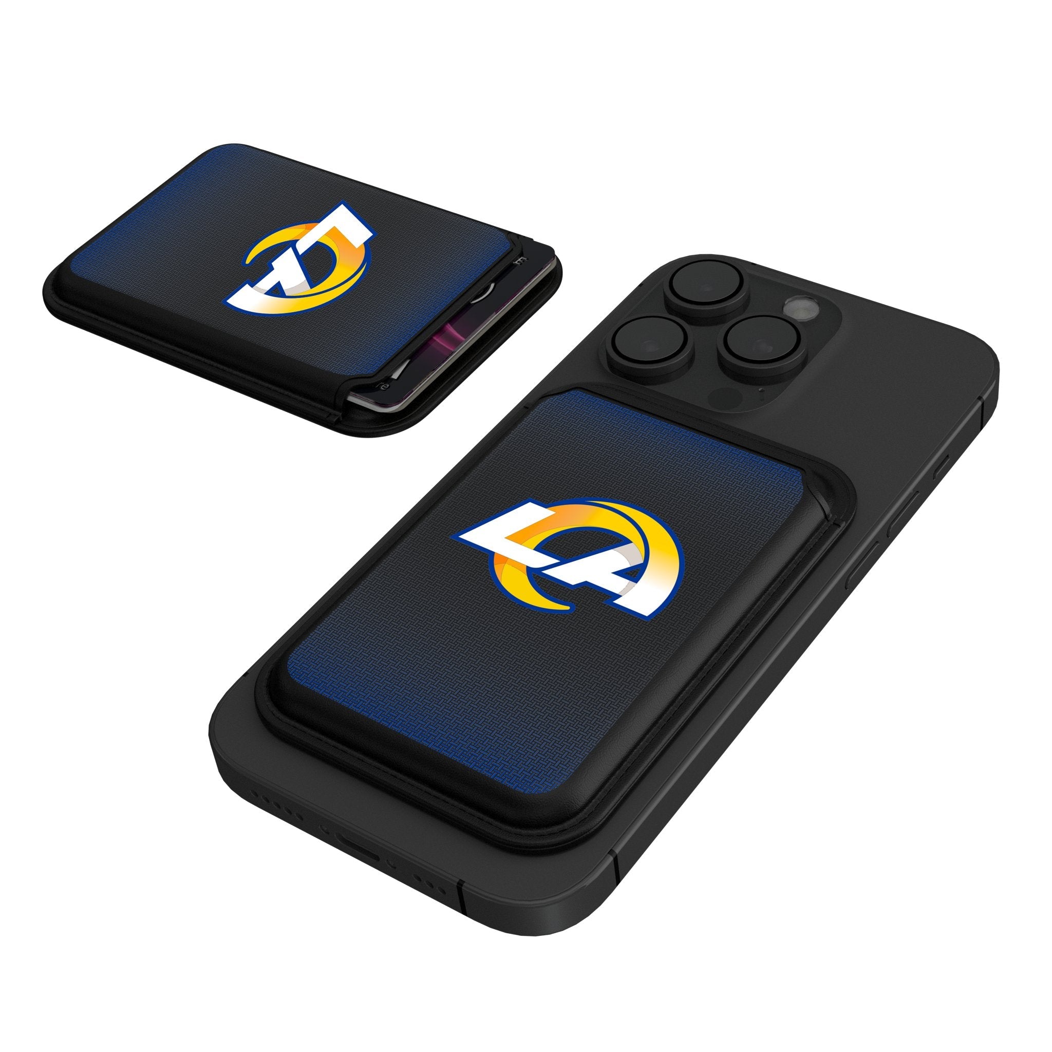 Los Angeles Rams Linen Black Magnetic Credit Card Wallet 1