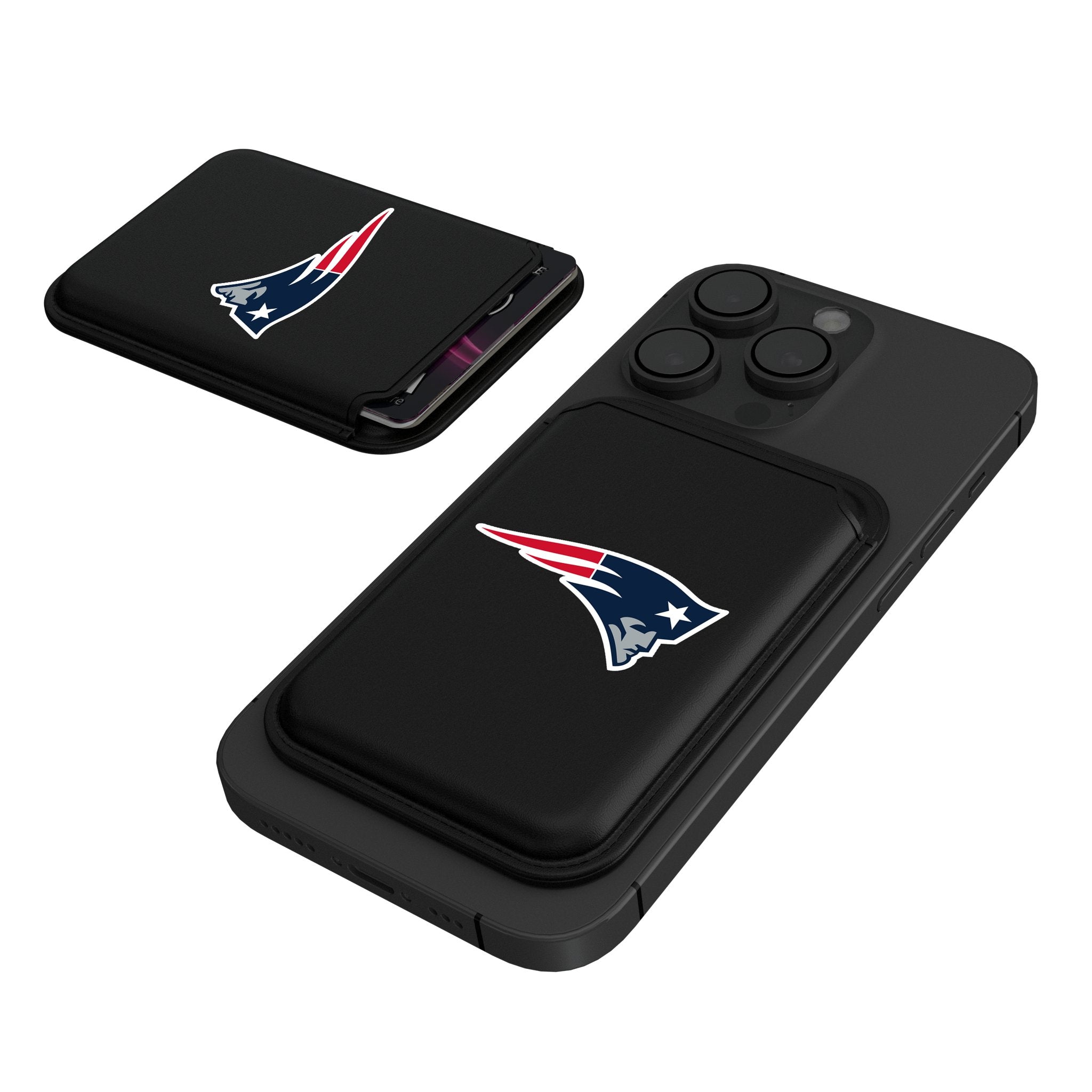 New England Patriots Insignia Black Magnetic Credit Card Wallet 1