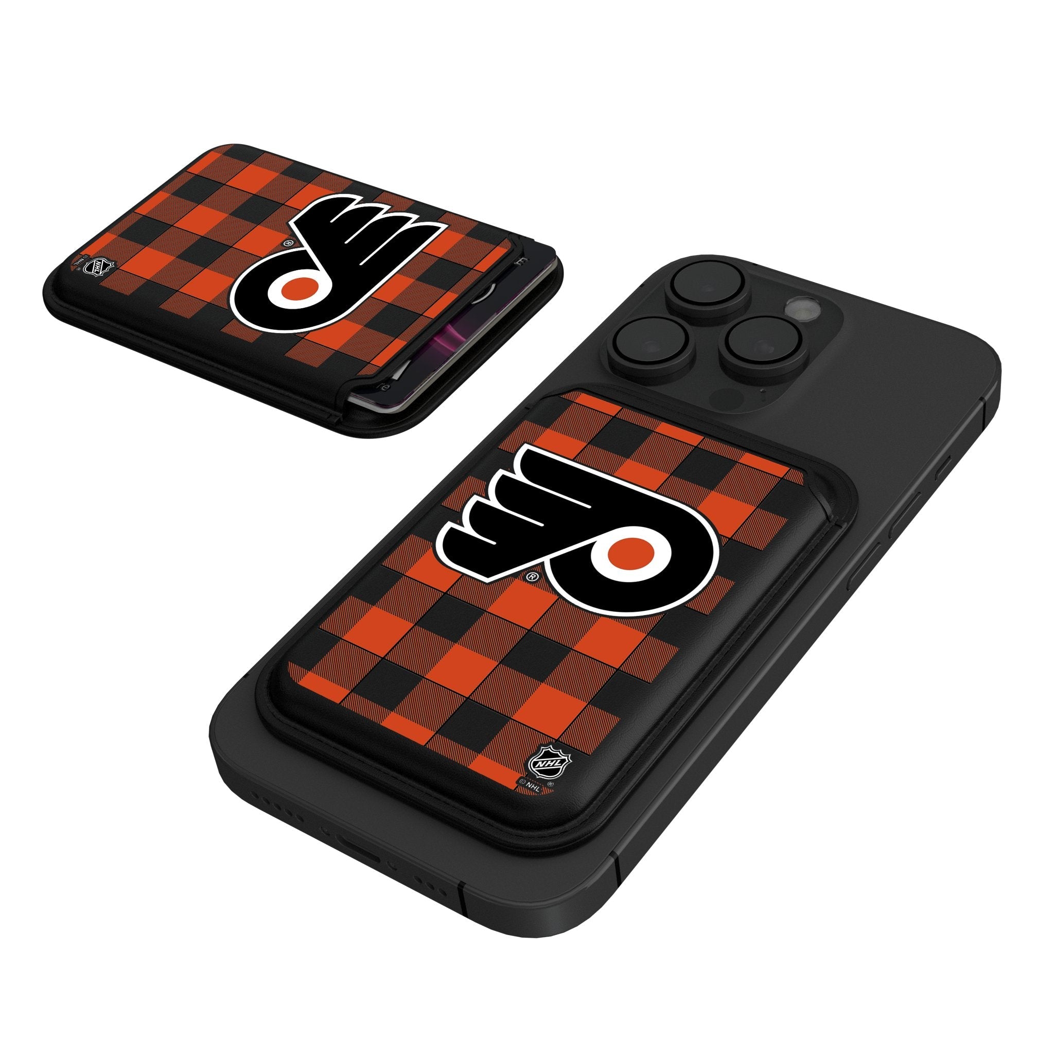 Philadelphia Flyers Plaid Black Magnetic Credit Card Wallet