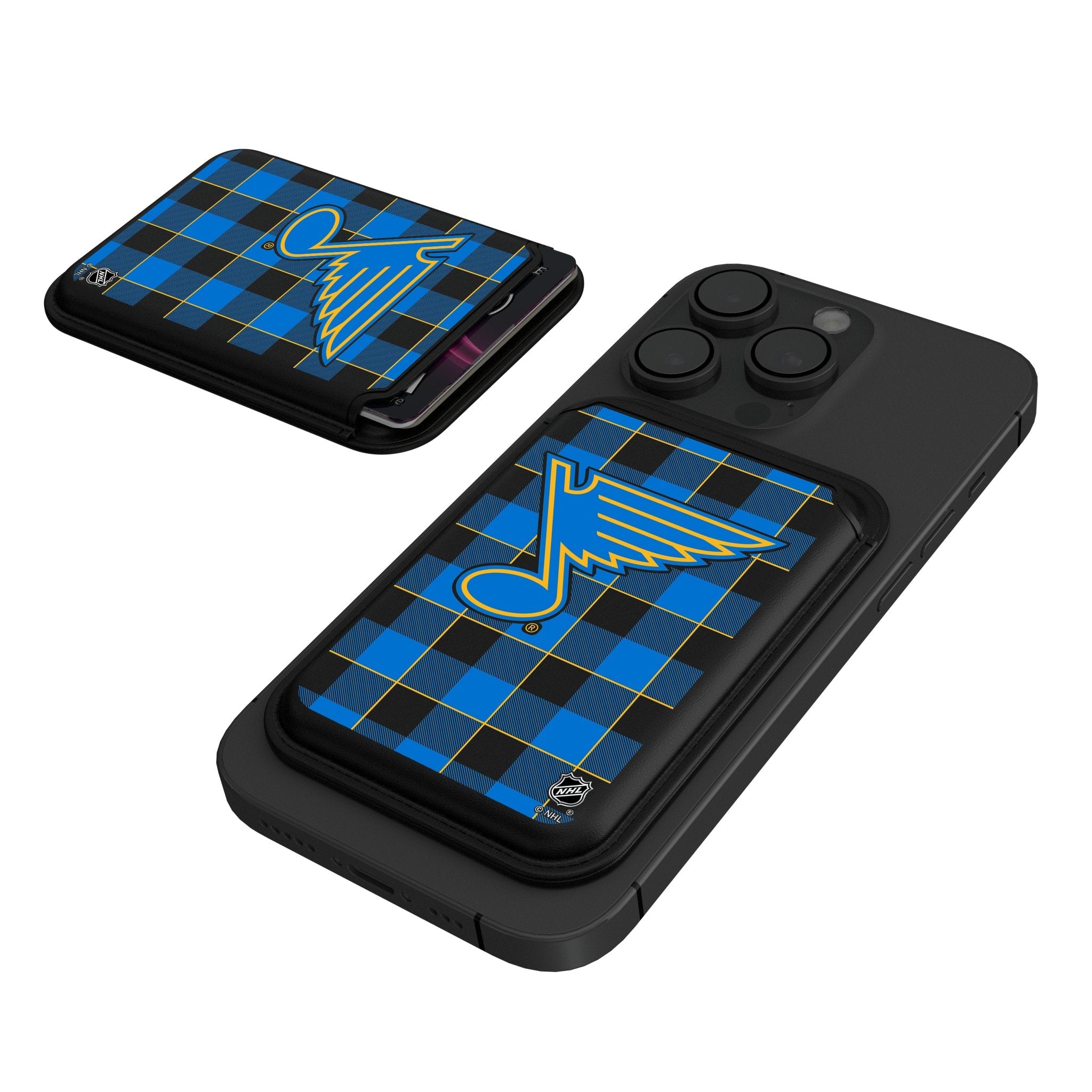 St. Louis Blues Plaid Black Magnetic Credit Card Wallet
