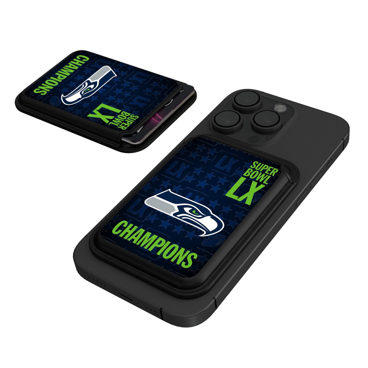 Seattle Seahawks 2026 Super Bowl Black Magnetic Credit Card Wallet 1