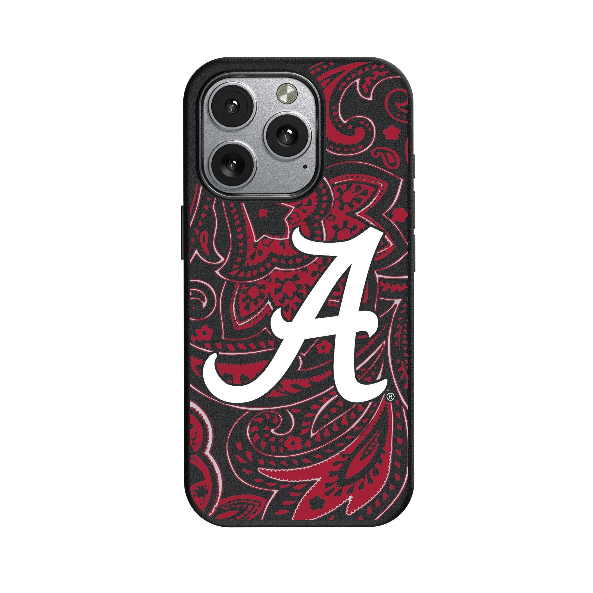University of Alabama Crimson Tide Script A Paisley MagSafe Compatible Phone Case for Apple iPhone 1