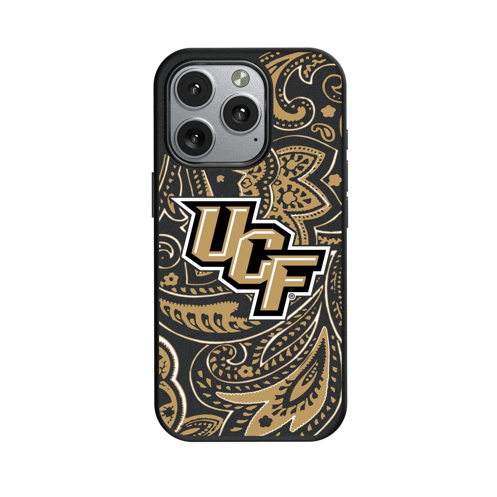 University of Central Florida Golden Knights Paisley MagSafe Compatible Phone Case for Apple iPhone 1