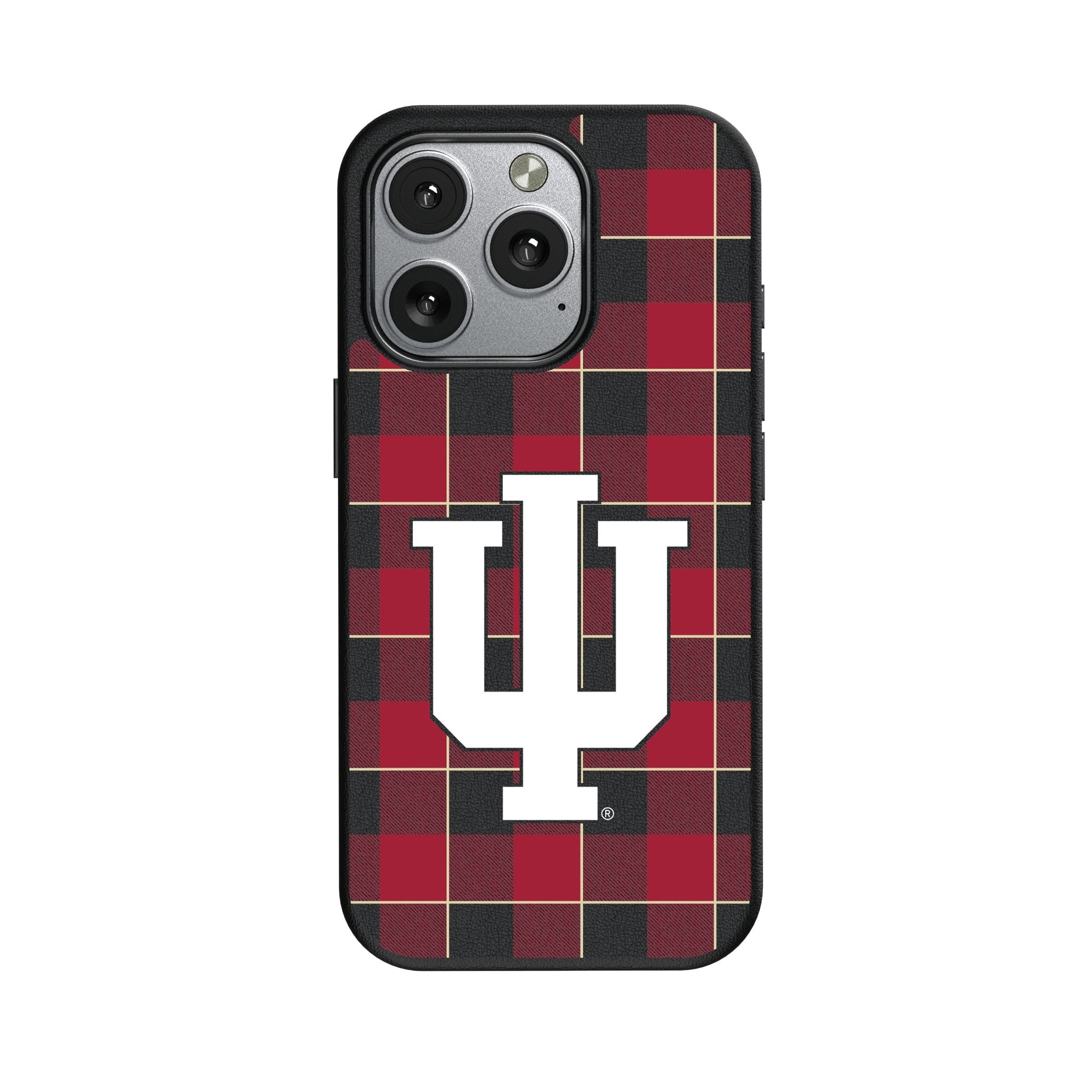 Indiana University Hoosiers Plaid MagSafe Compatible Phone Case for Apple iPhone 1