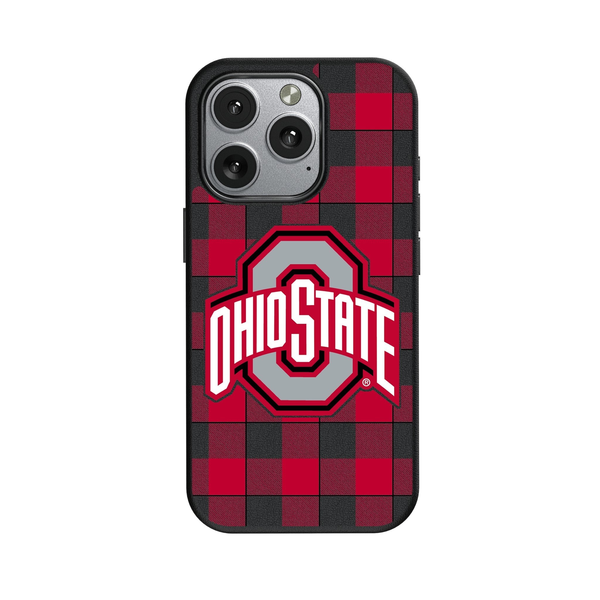 Ohio State University Buckeyes Plaid MagSafe Compatible Phone Case for Apple iPhone