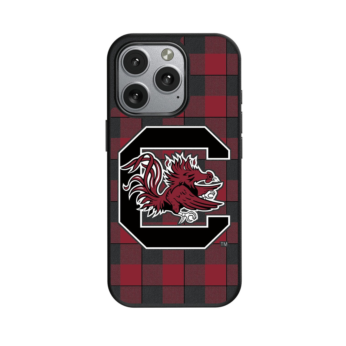 University of South Carolina Gamecocks Plaid MagSafe Compatible Phone Case for Apple iPhone 1