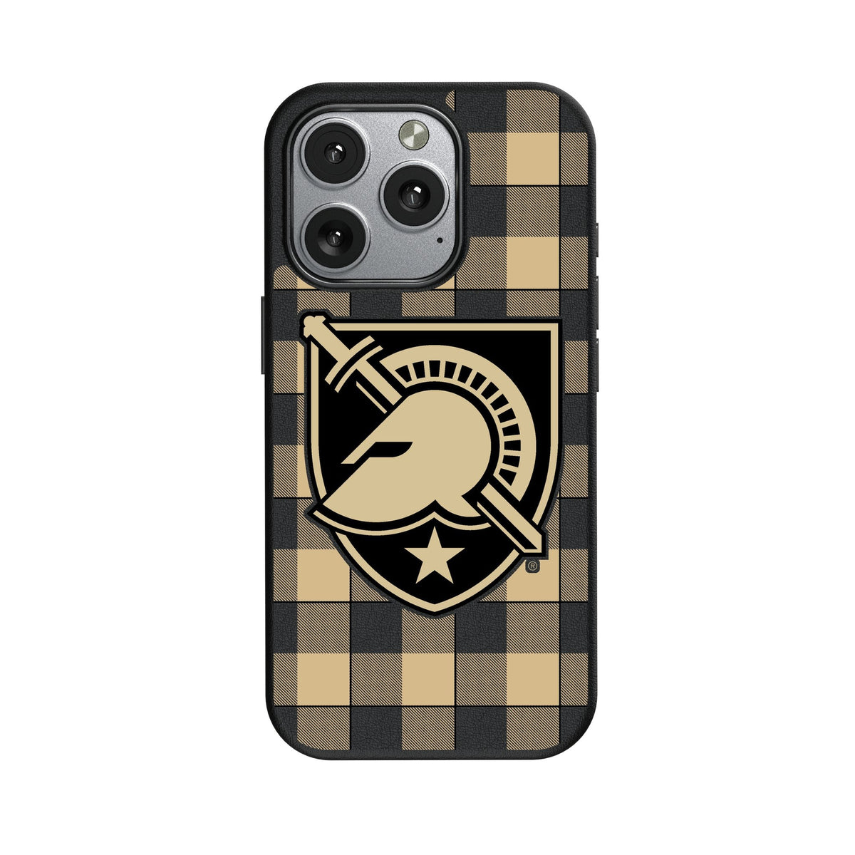 United States Military Academy Black Knights Plaid MagSafe Compatible Phone Case for Apple iPhone 1
