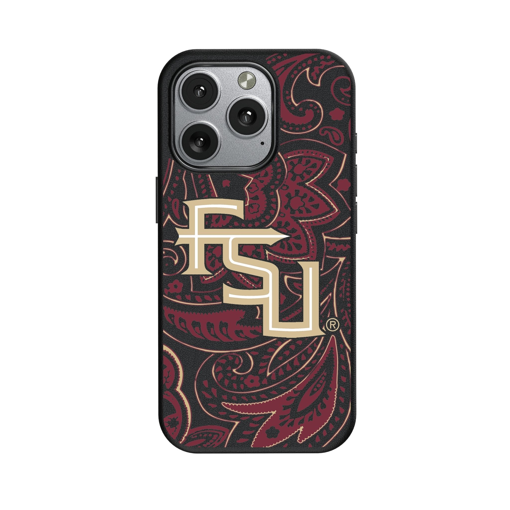 Florida State University Seminoles Athletic Wordmark Paisley MagSafe Compatible Phone Case for Apple iPhone 1