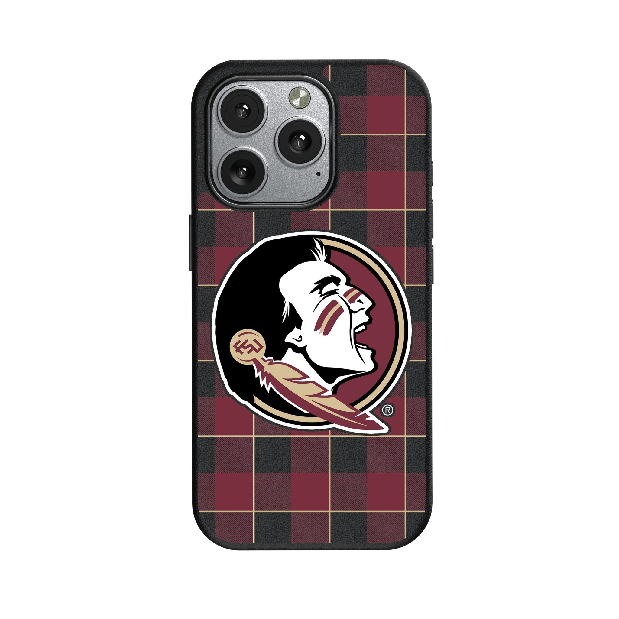 Florida State University Seminoles Plaid MagSafe Compatible Phone Case for Apple iPhone