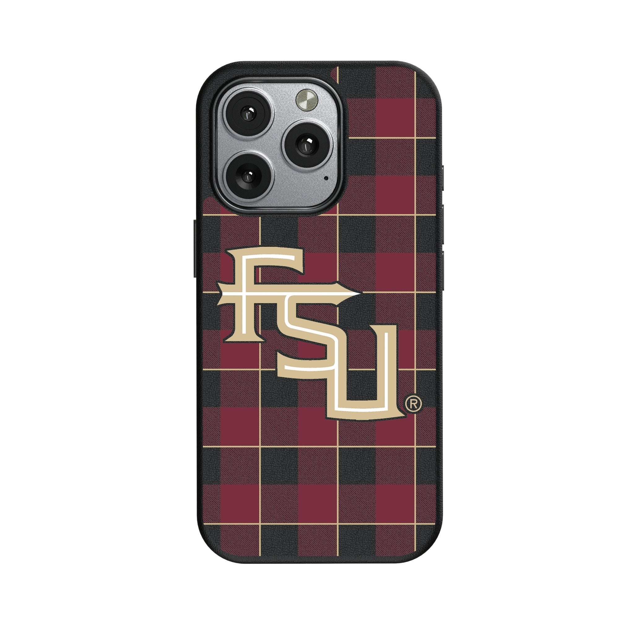 Florida State University Seminoles Athletic Wordmark Plaid MagSafe Compatible Phone Case for Apple iPhone 1