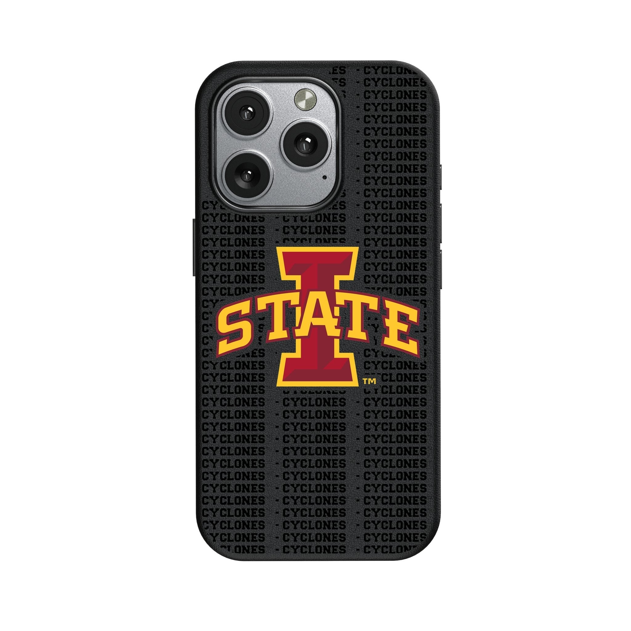 Iowa State University Cyclones Text Backdrop MagSafe Compatible Phone Case for Apple iPhone 1