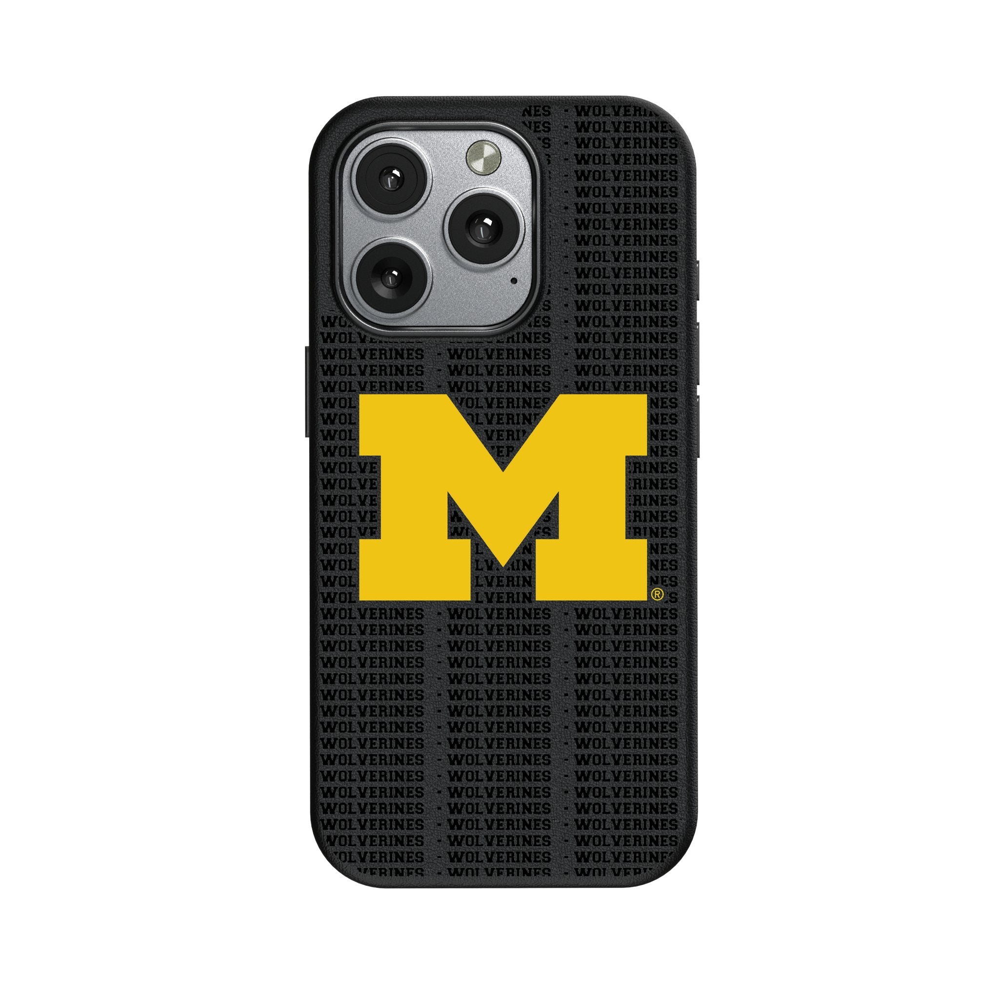 University of Michigan Wolverines Text Backdrop MagSafe Compatible Phone Case for Apple iPhone