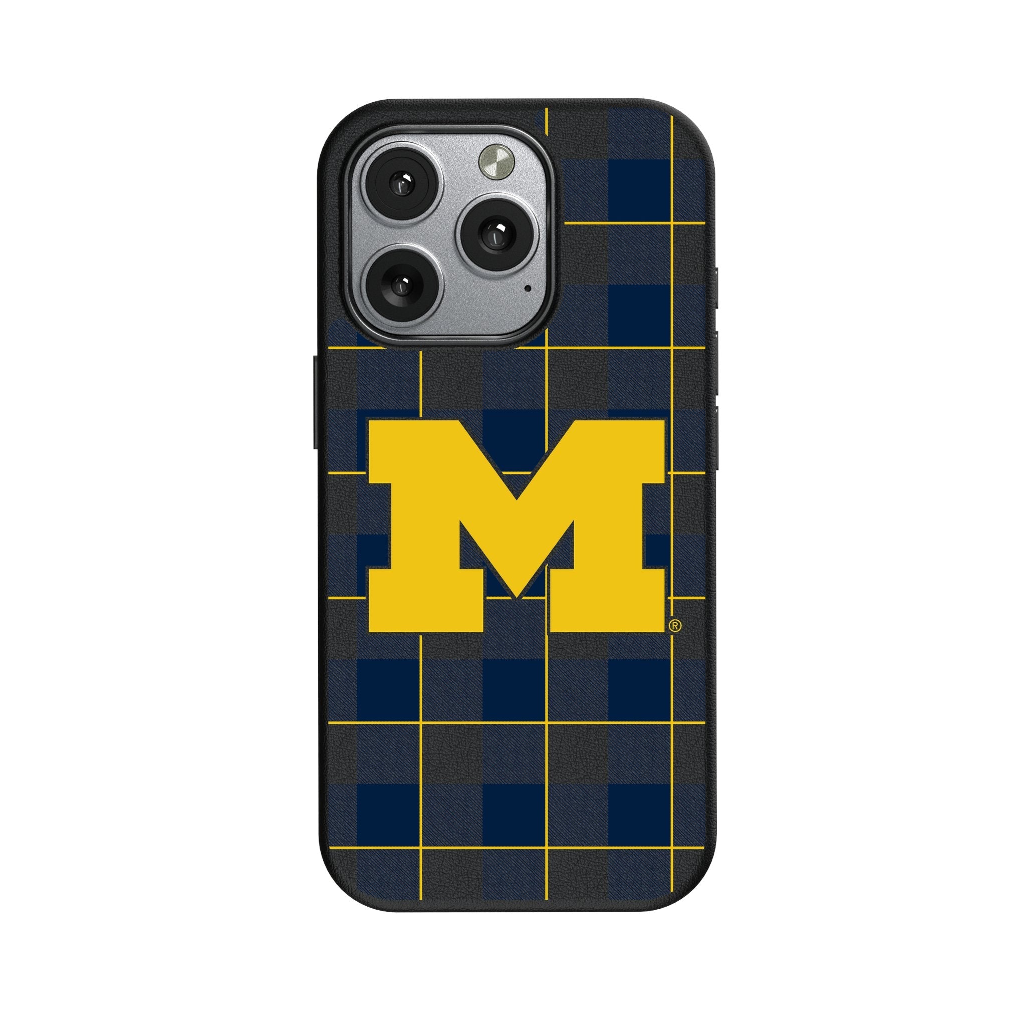 University of Michigan Wolverines Plaid MagSafe Compatible Phone Case for Apple iPhone
