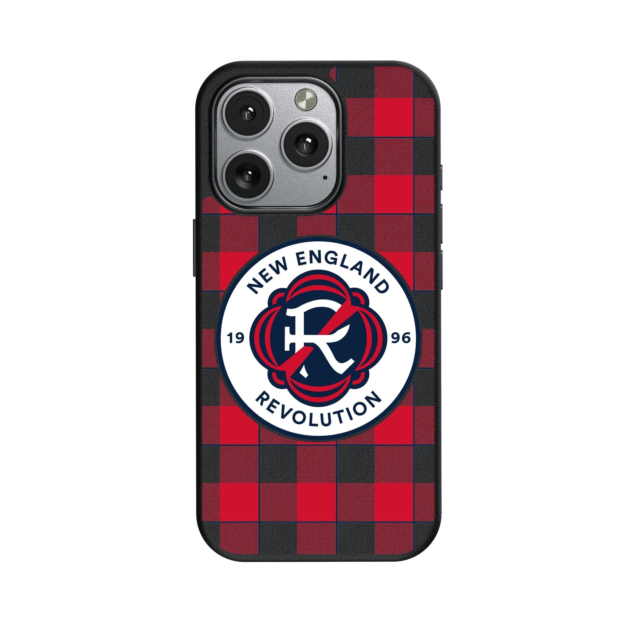 New England Revolution Plaid MagSafe Compatible Phone Case for Apple iPhone