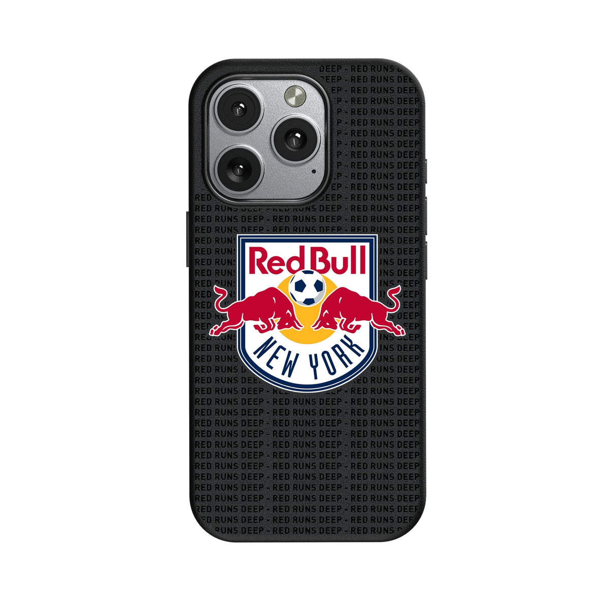 New York Red Bulls Text Backdrop MagSafe Compatible Phone Case for Apple iPhone