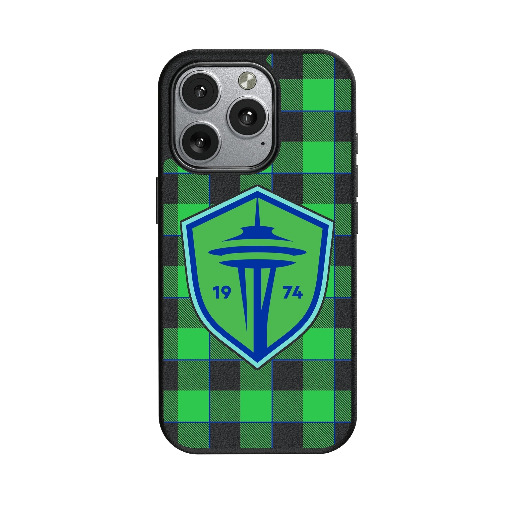 Seattle Sounders FC Plaid MagSafe Compatible Phone Case for Apple iPhone 1