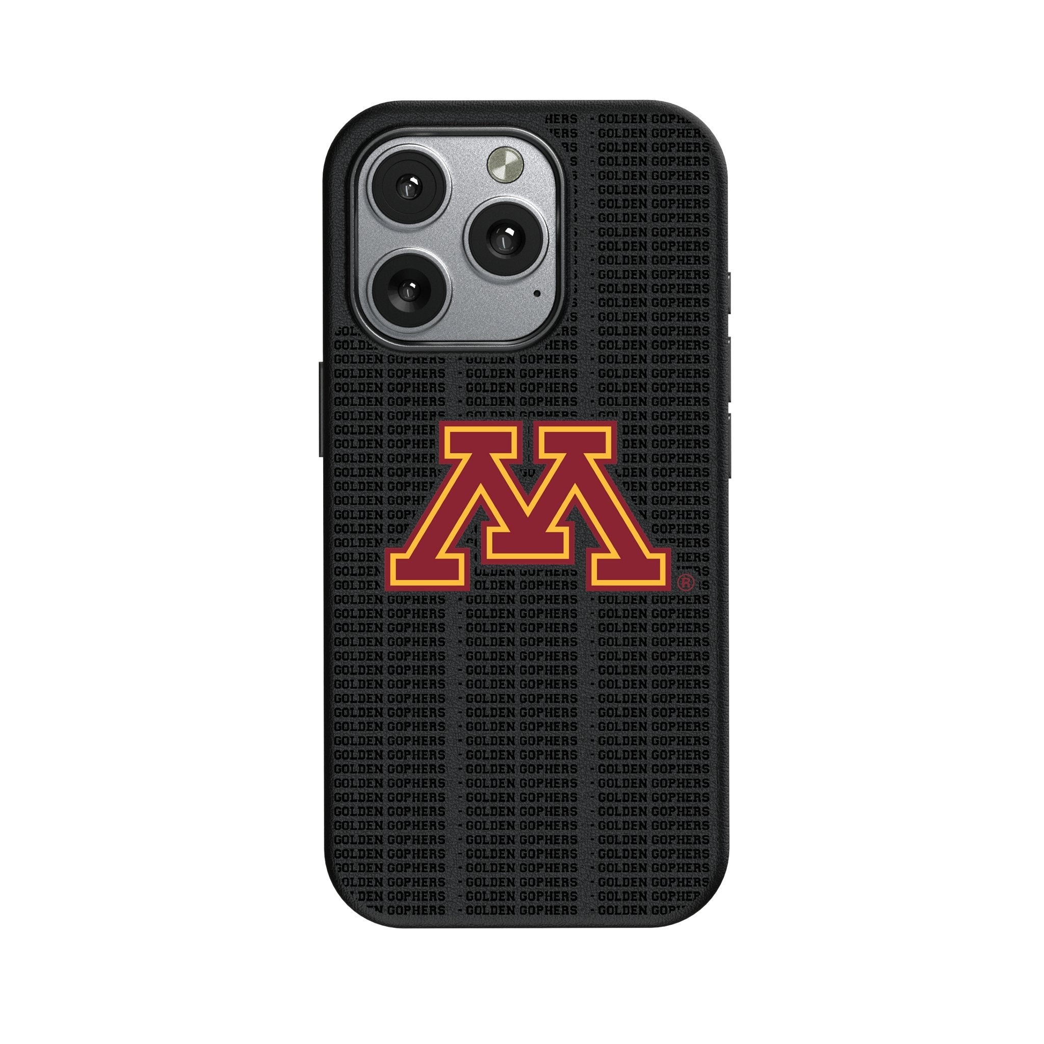 University of Minnesota Golden Gophers Text Backdrop MagSafe Compatible Phone Case for Apple iPhone 1