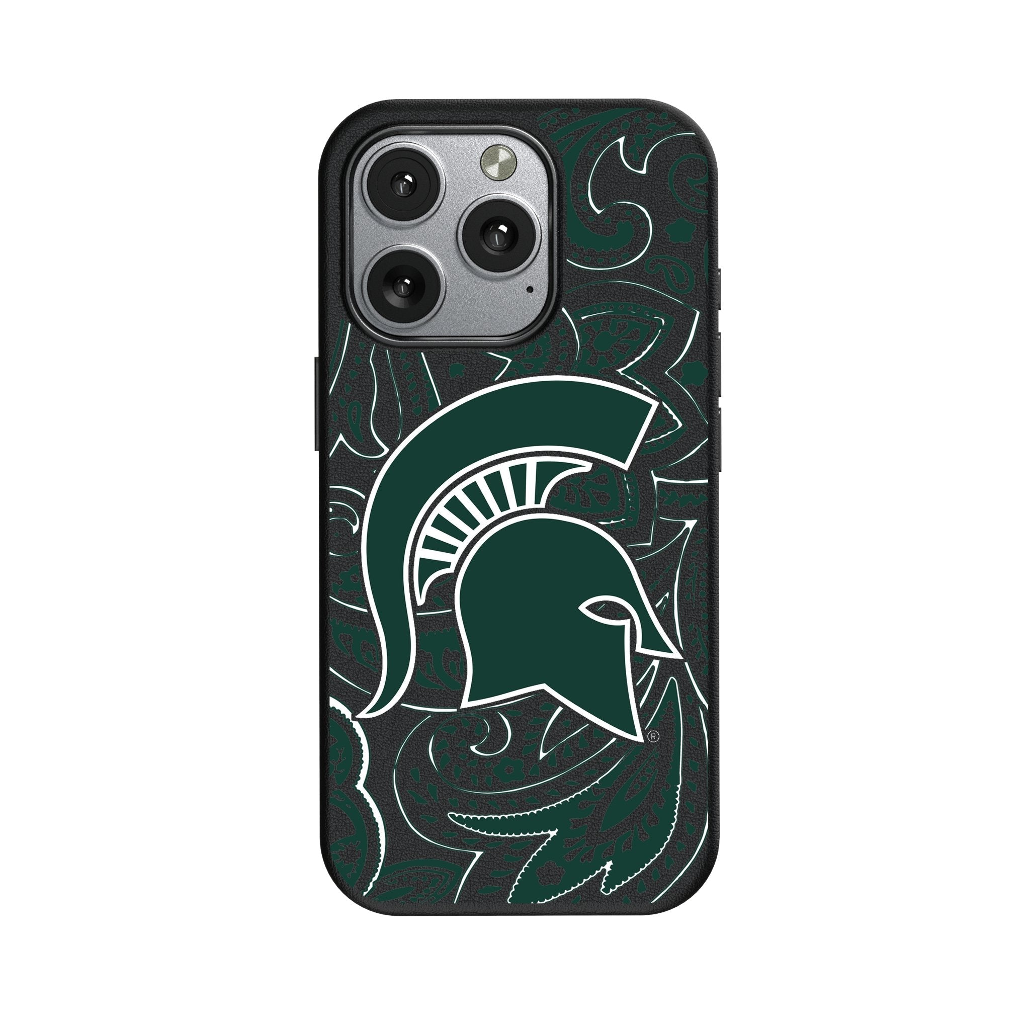 Michigan State University Spartans Paisley MagSafe Compatible Phone Case for Apple iPhone