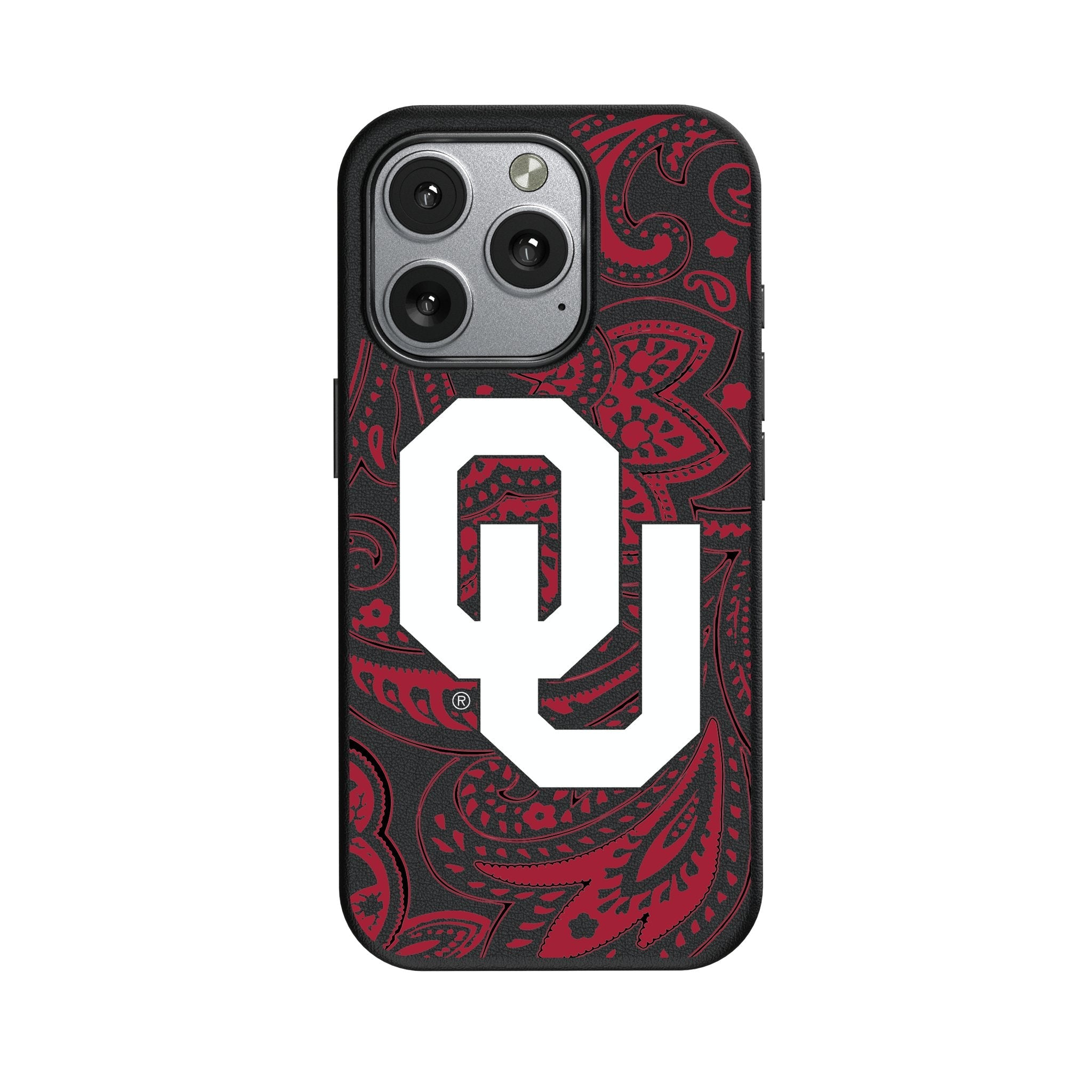 University of Oklahoma Sooners Paisley MagSafe Compatible Phone Case for Apple iPhone 1