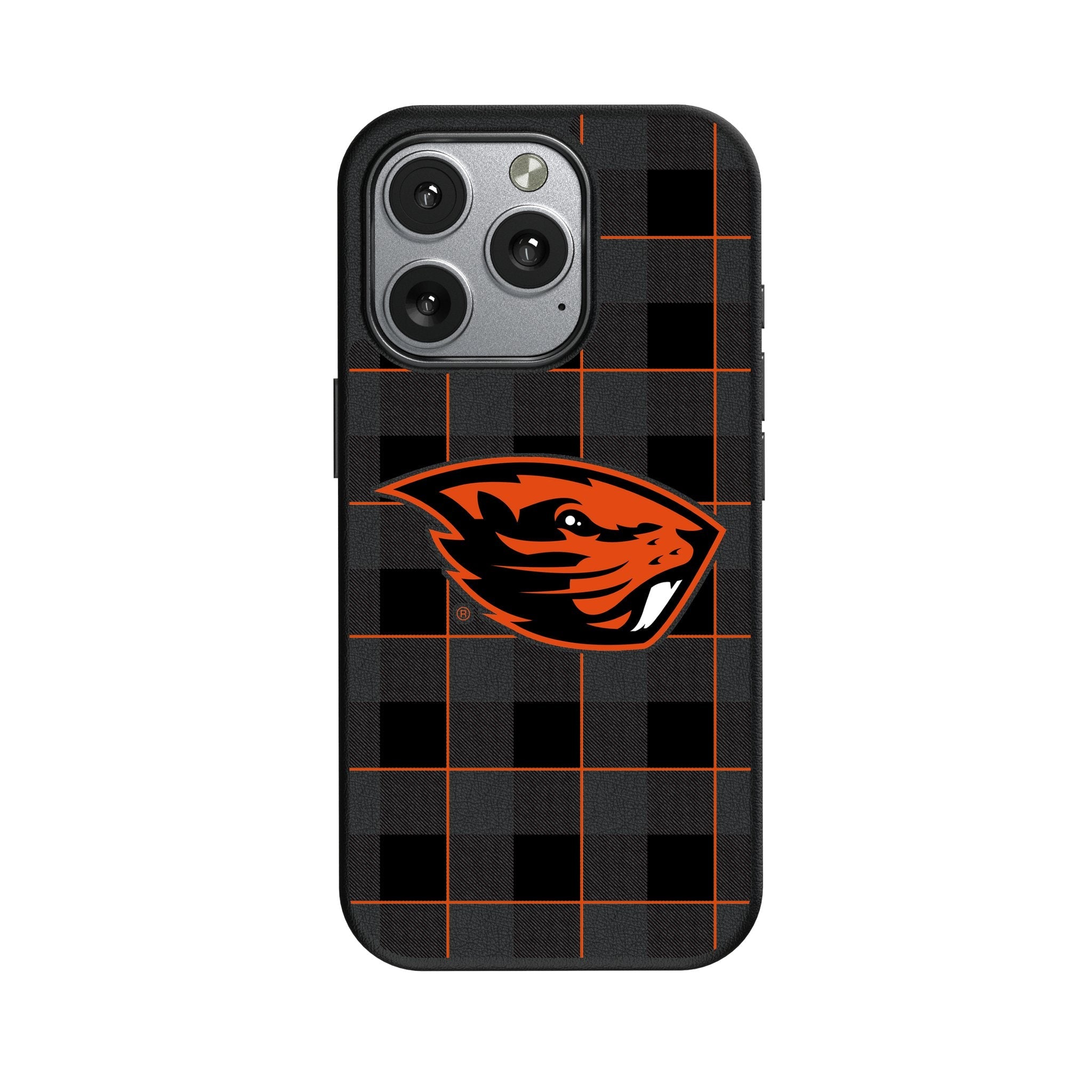 Oregon State University Beavers Plaid MagSafe Compatible Phone Case for Apple iPhone 1