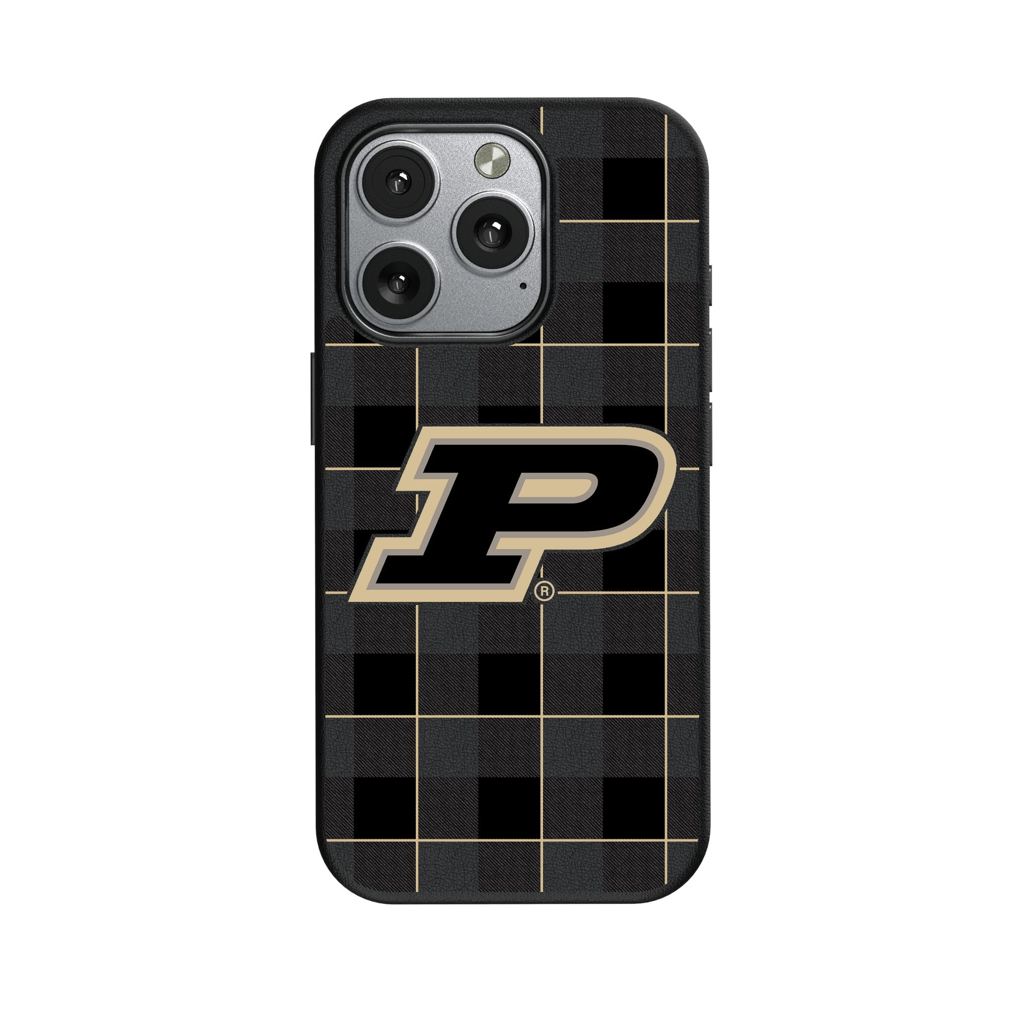 Purdue University Boilermakers Plaid MagSafe Compatible Phone Case for Apple iPhone 1