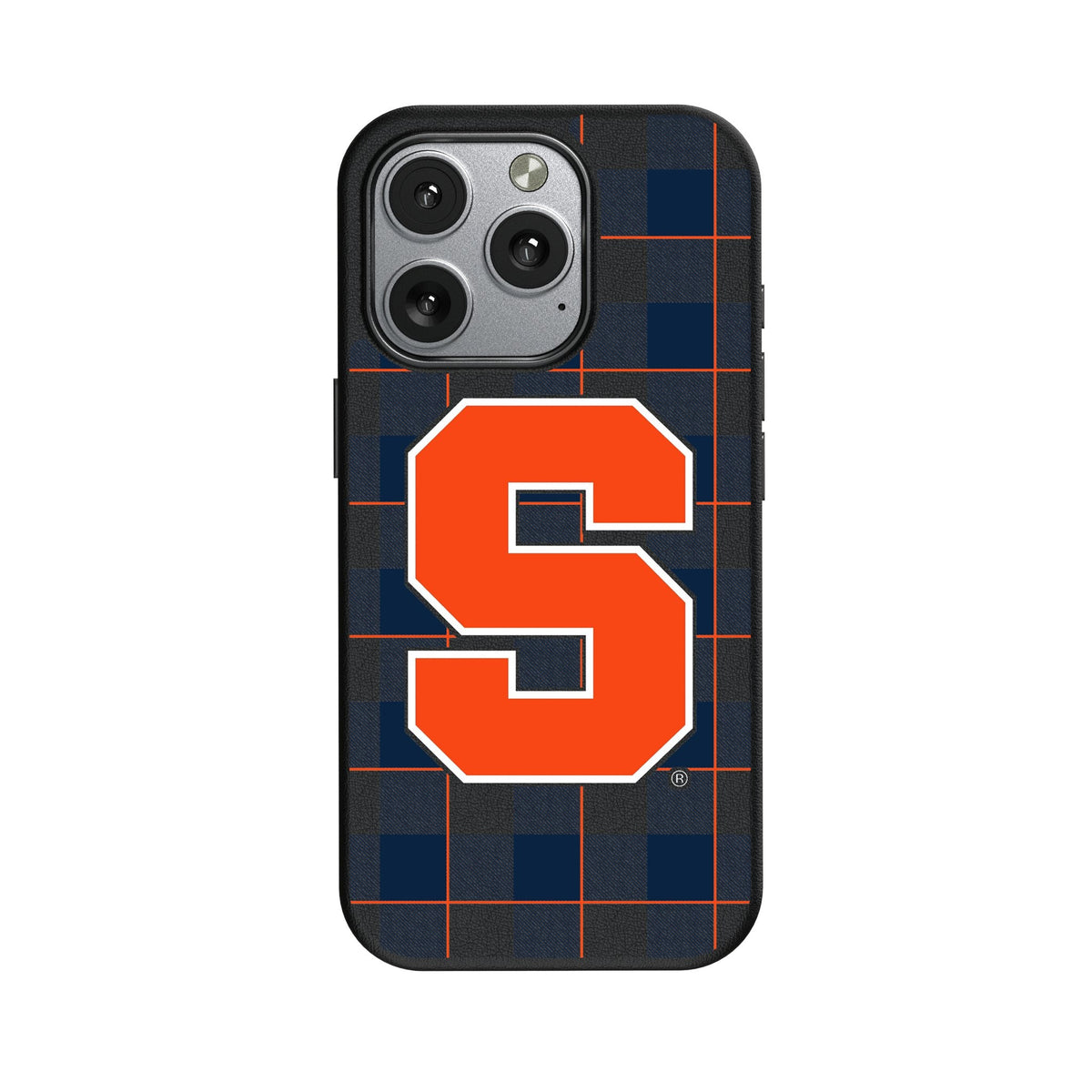 Syracuse University Orange Plaid MagSafe Compatible Phone Case for Apple iPhone 1