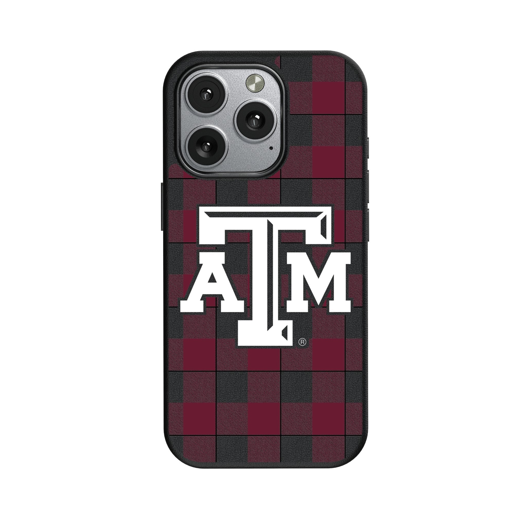 Texas A&M University Aggies Plaid MagSafe Compatible Phone Case for Apple iPhone