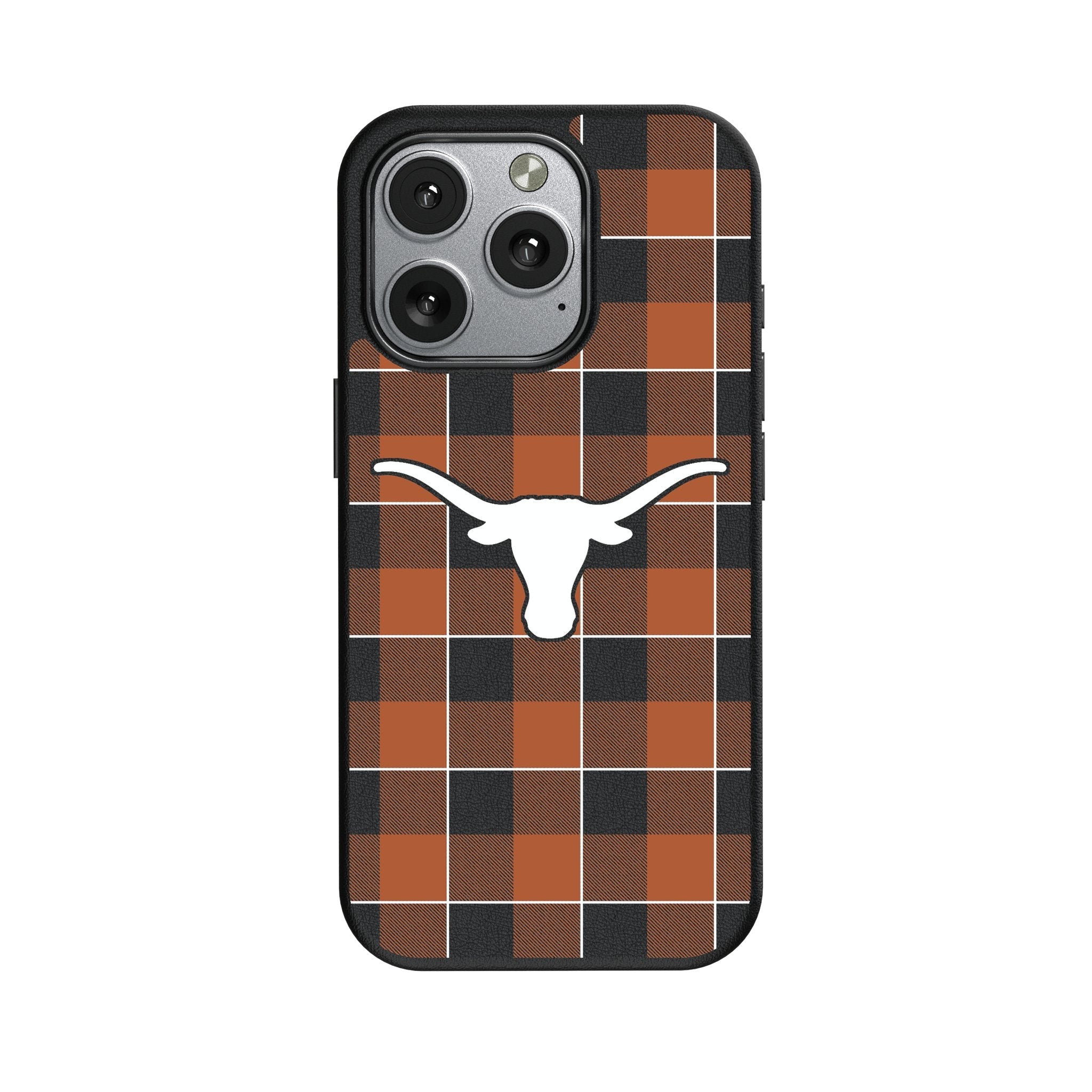 University of Texas Longhorns Plaid MagSafe Compatible Phone Case for Apple iPhone 1