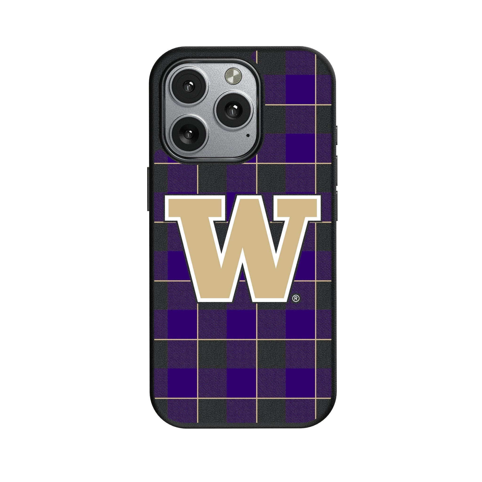 University of Washington Huskies Plaid MagSafe Compatible Phone Case for Apple iPhone