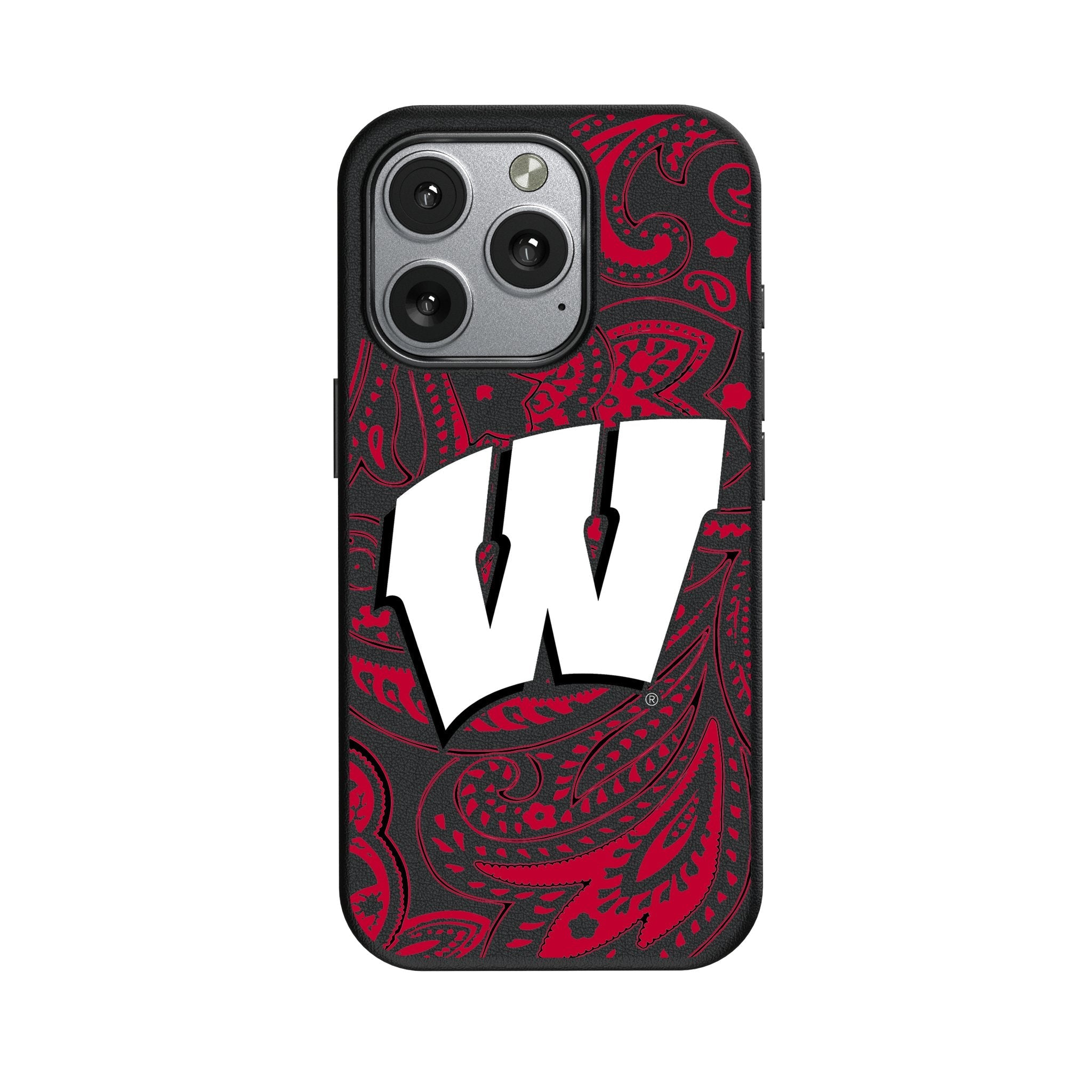 University of Wisconsin Badgers Paisley MagSafe Compatible Phone Case for Apple iPhone 1