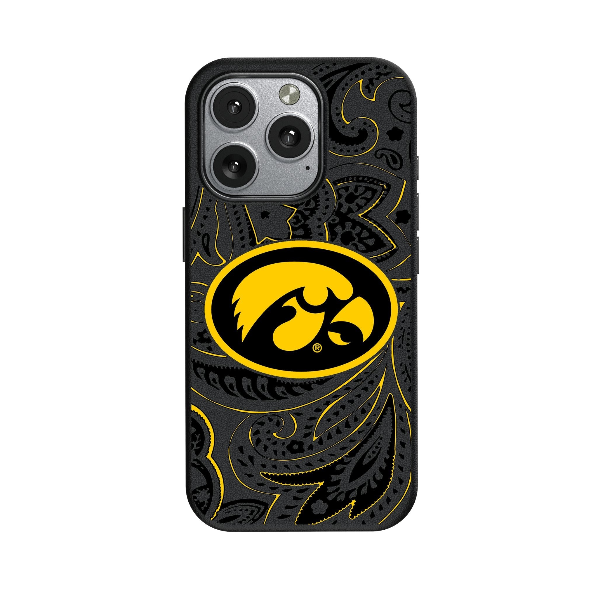 University of Iowa Hawkeyes Paisley MagSafe Compatible Phone Case for Apple iPhone 1