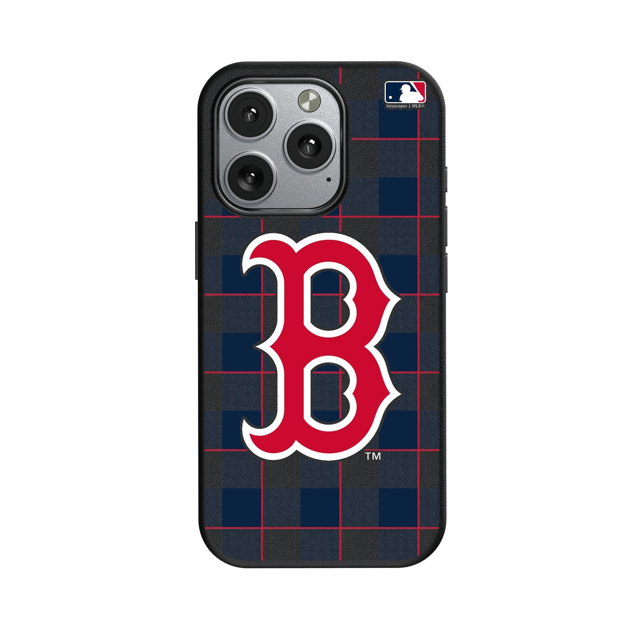 Boston Red Sox Plaid MagSafe Compatible Phone Case for Apple iPhone