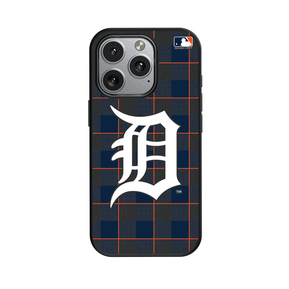 Detroit Tigers Plaid MagSafe Compatible Phone Case for Apple iPhone 1