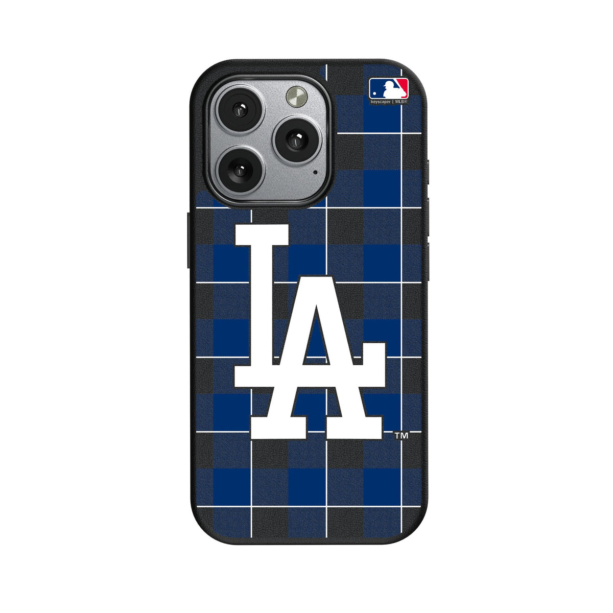 LA Dodgers Plaid MagSafe Compatible Phone Case for Apple iPhone 1