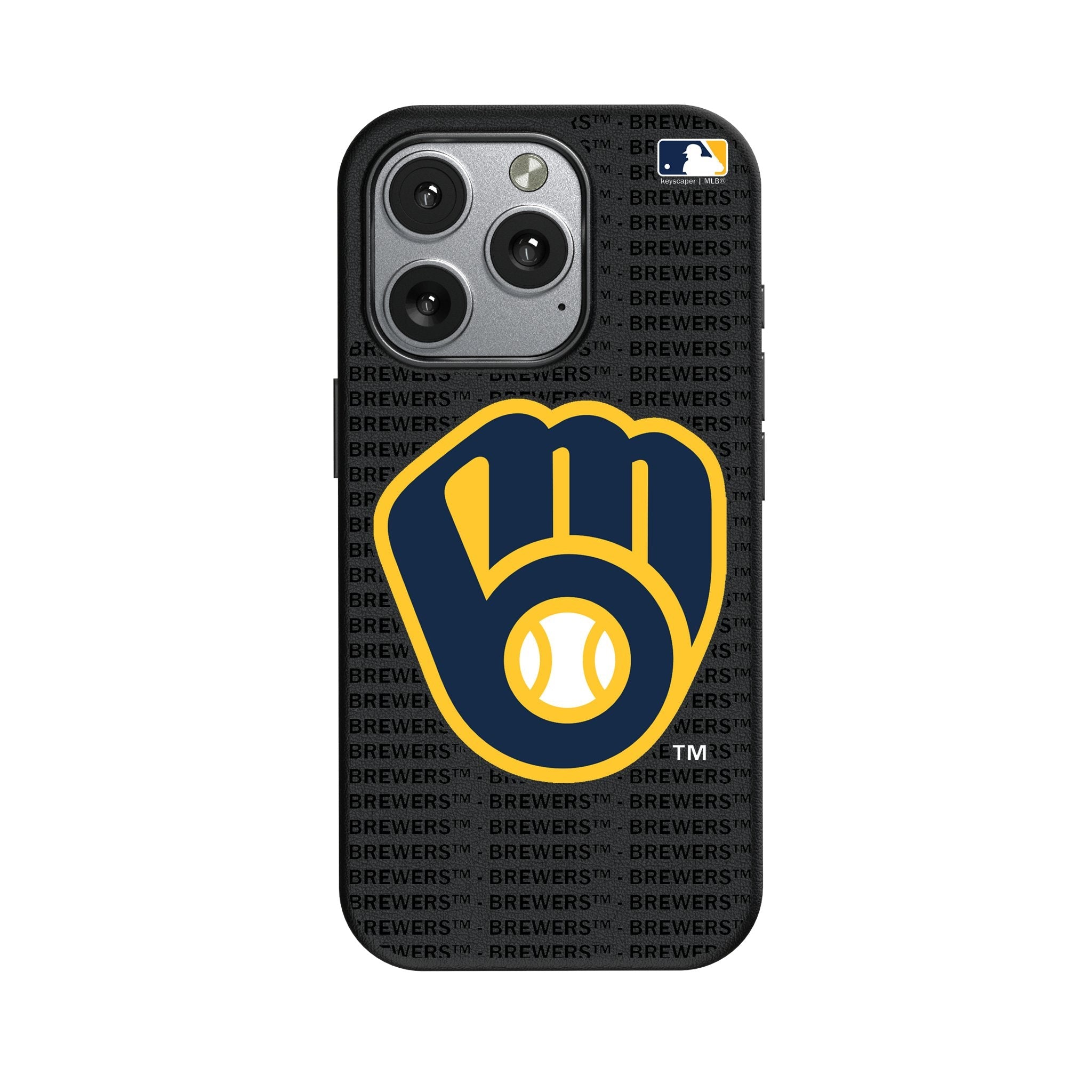 Milwaukee Brewers Text Backdrop MagSafe Compatible Phone Case for Apple iPhone