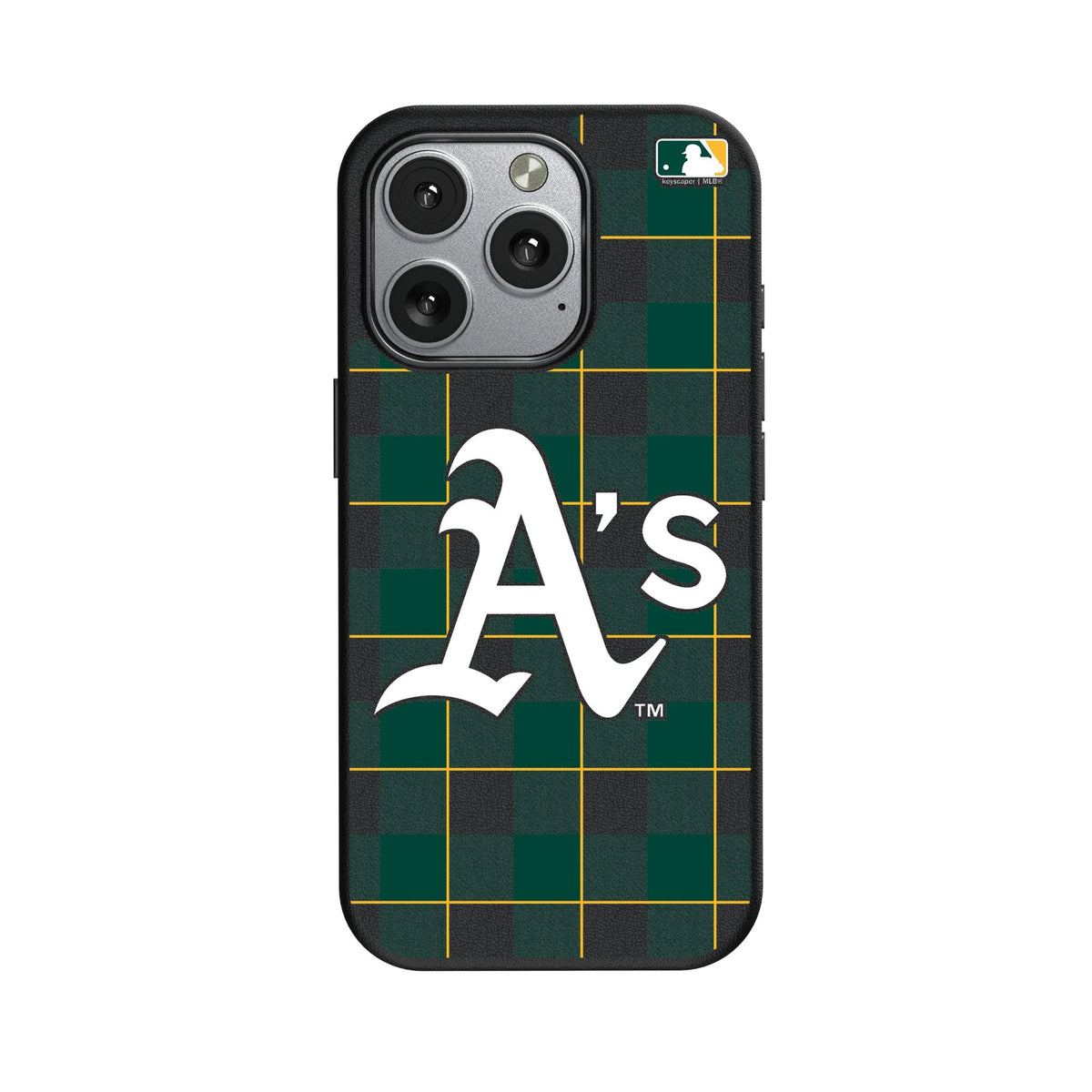 Oakland Athletics Plaid MagSafe Compatible Phone Case for Apple iPhone 1