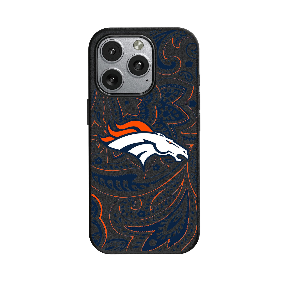 Denver Broncos Paisley MagSafe Compatible Phone Case for Apple iPhone 1