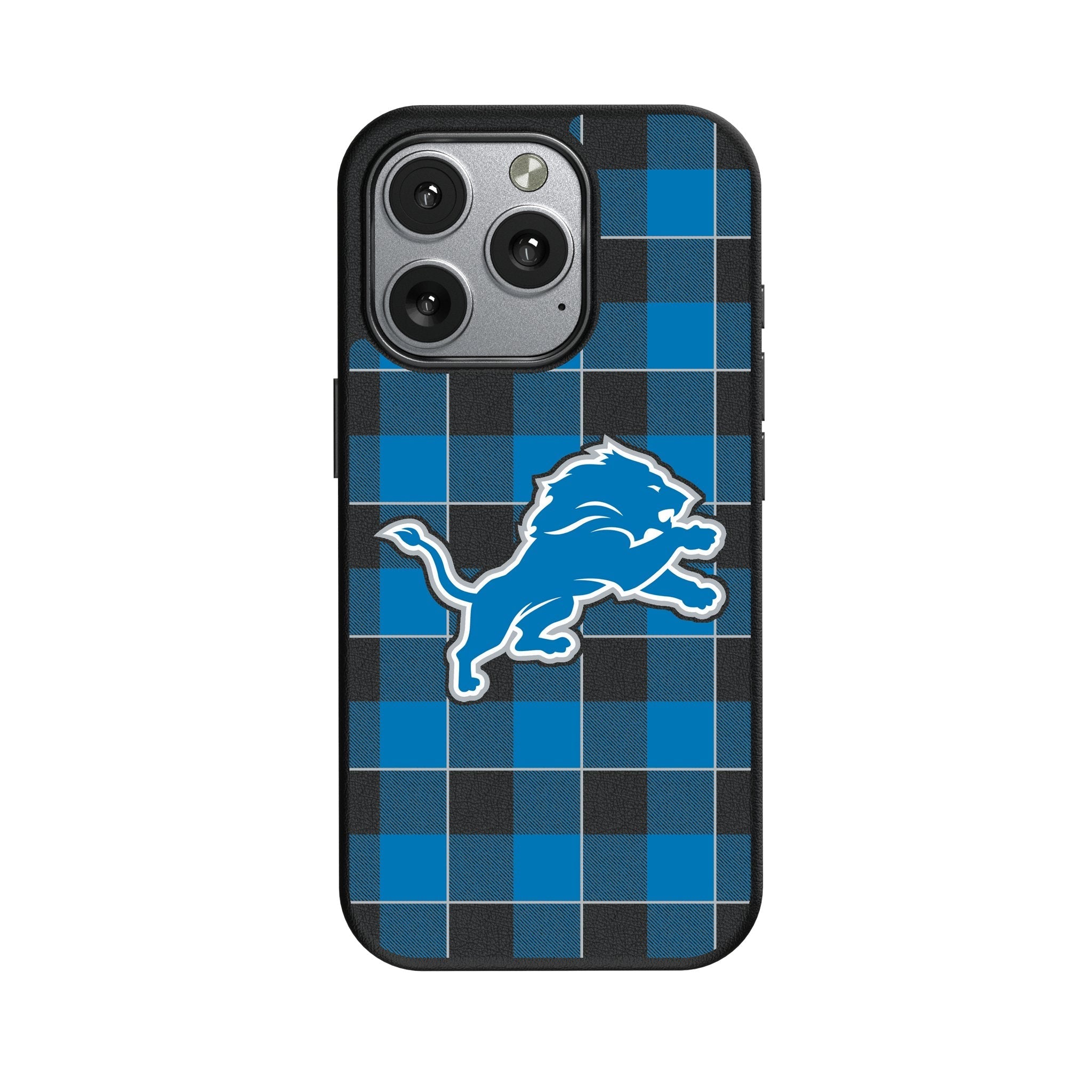 Detroit Lions Plaid MagSafe Compatible Phone Case for Apple iPhone 1