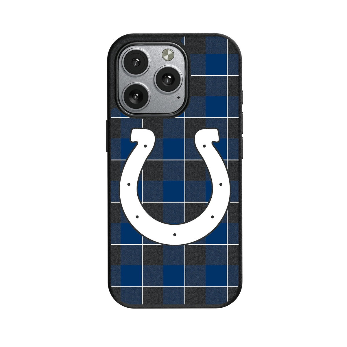 Indianapolis Colts Plaid MagSafe Compatible Phone Case for Apple iPhone 1