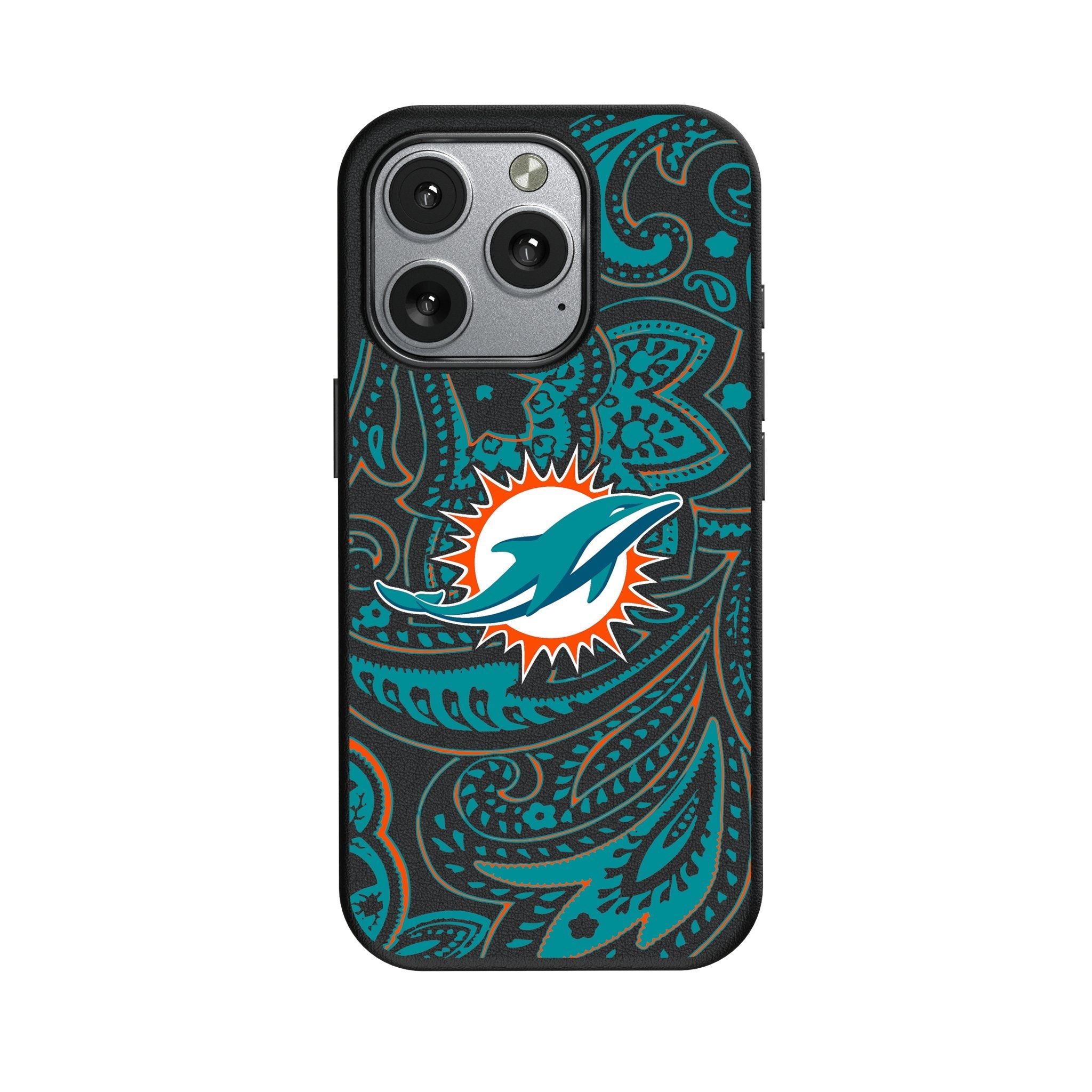 Miami Dolphins Paisley MagSafe Compatible Phone Case for Apple iPhone 1