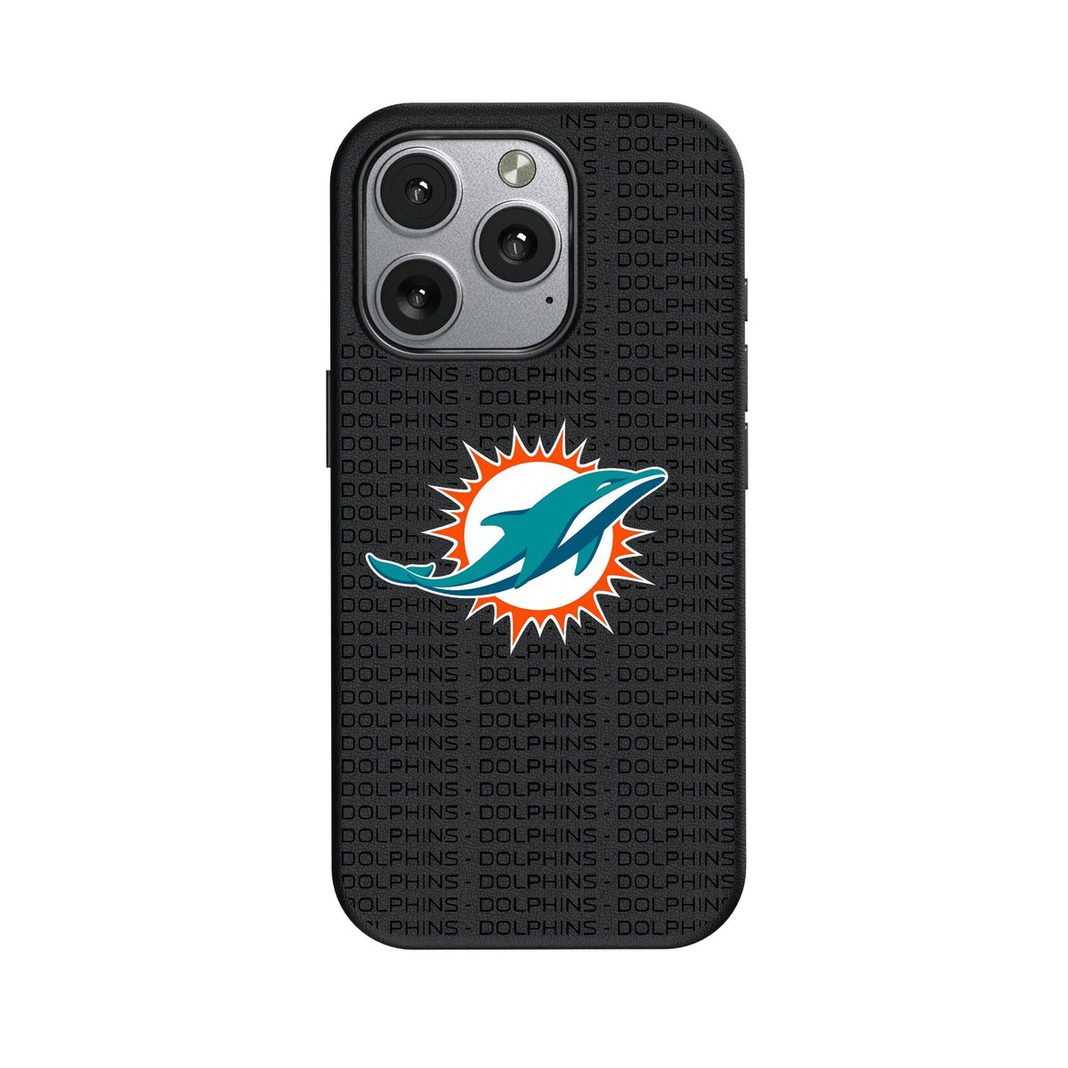 Miami Dolphins Text Backdrop MagSafe Compatible Phone Case for Apple iPhone 1