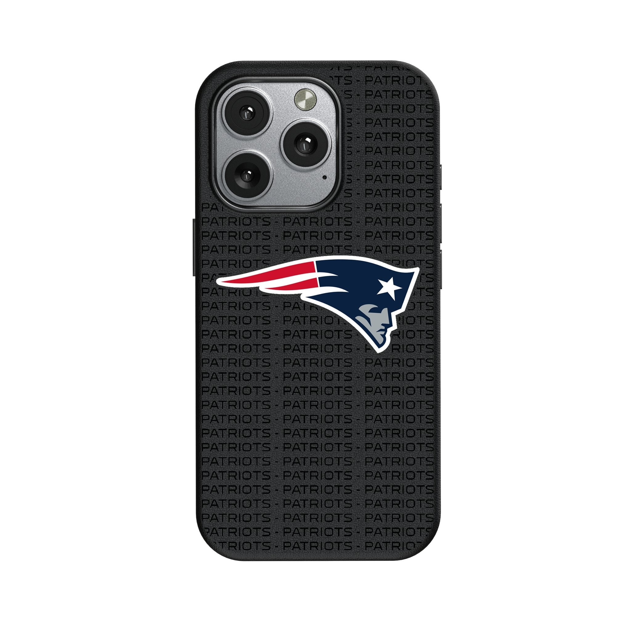 New England Patriots Text Backdrop MagSafe Compatible Phone Case for Apple iPhone 1