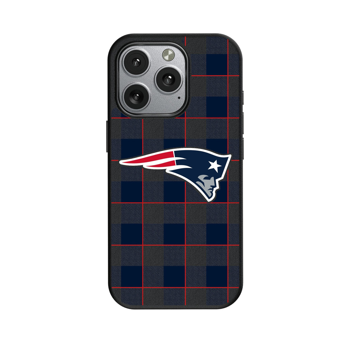 New England Patriots Plaid MagSafe Compatible Phone Case for Apple iPhone