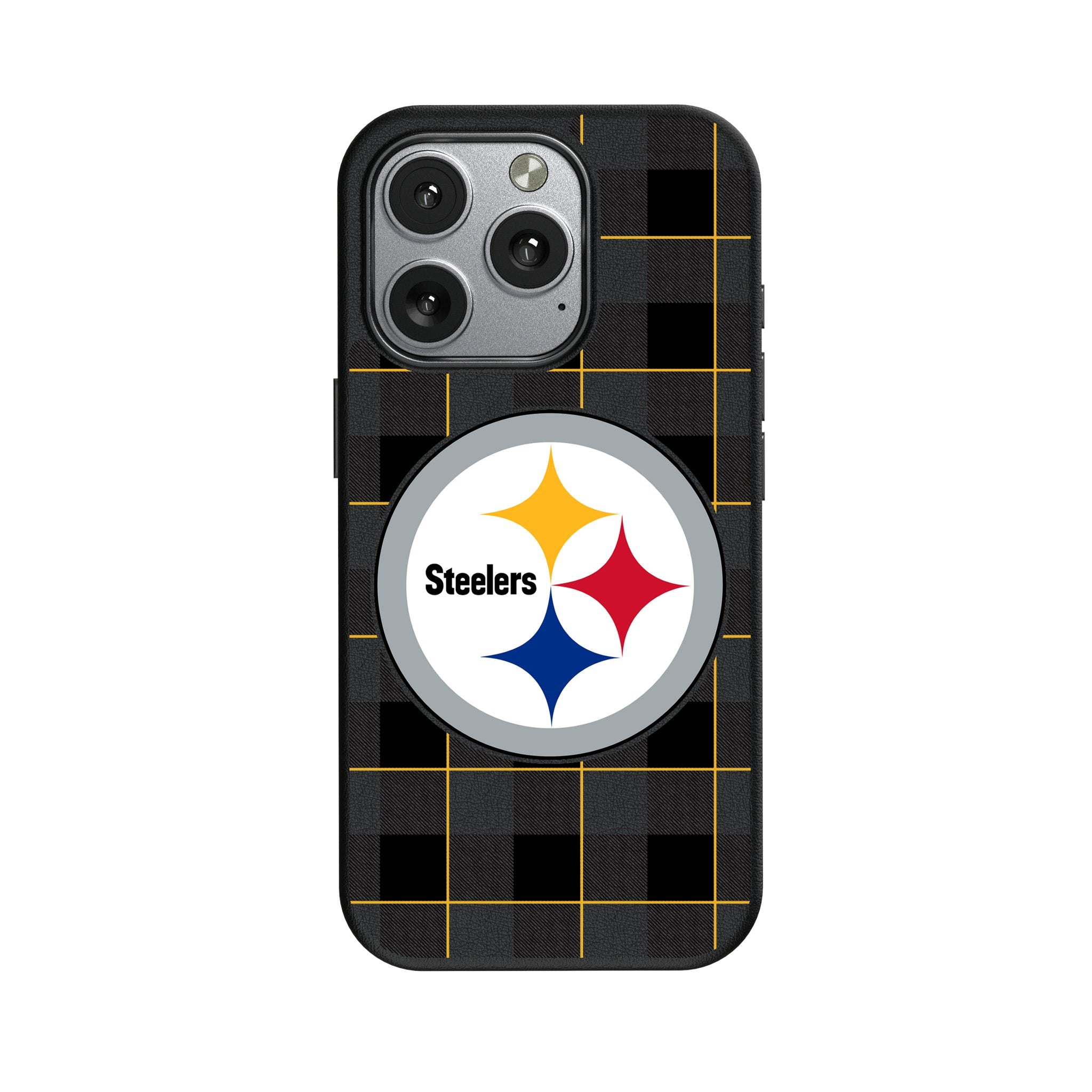 Pittsburgh Steelers Plaid MagSafe Compatible Phone Case for Apple iPhone 1