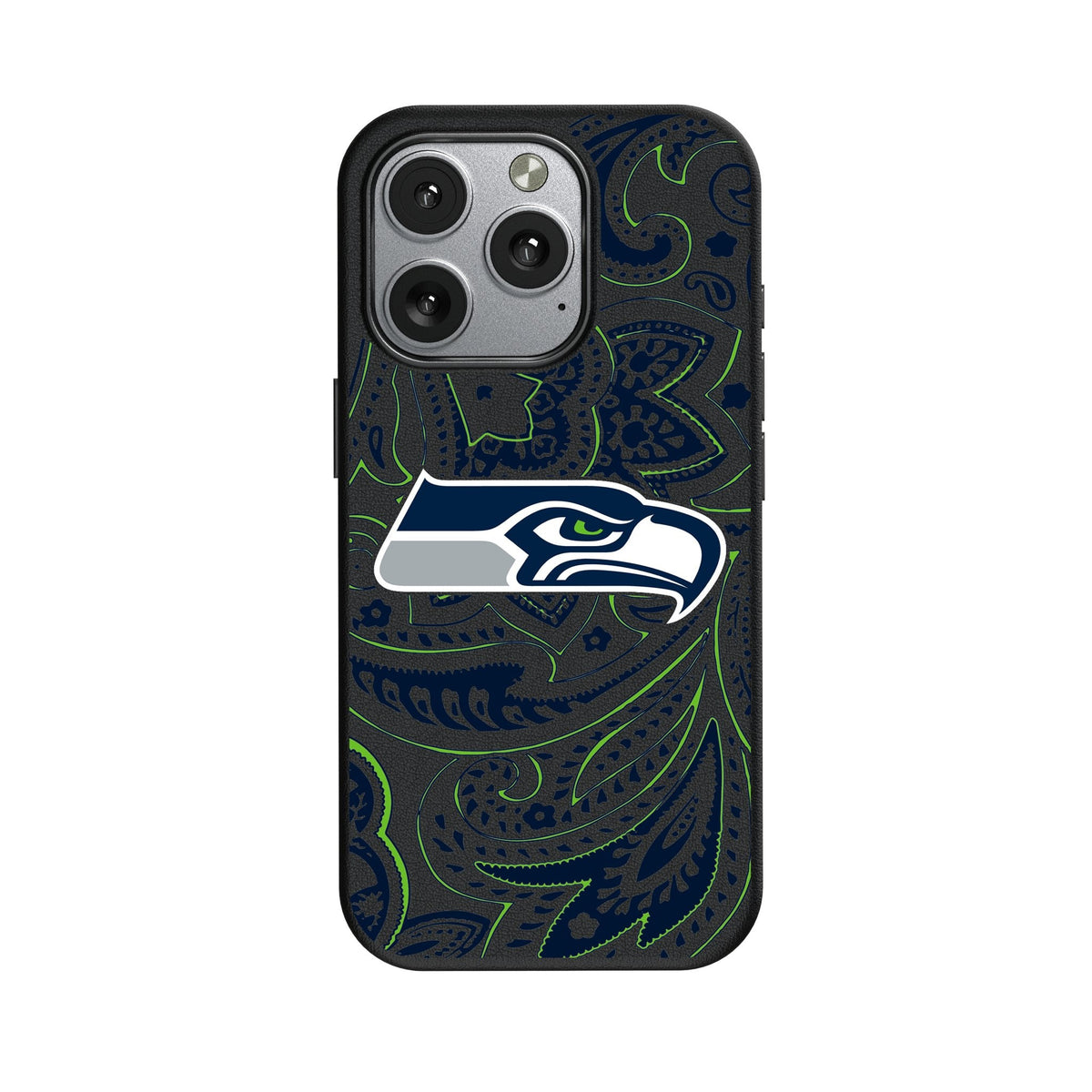 Seattle Seahawks Paisley MagSafe Compatible Phone Case for Apple iPhone 1