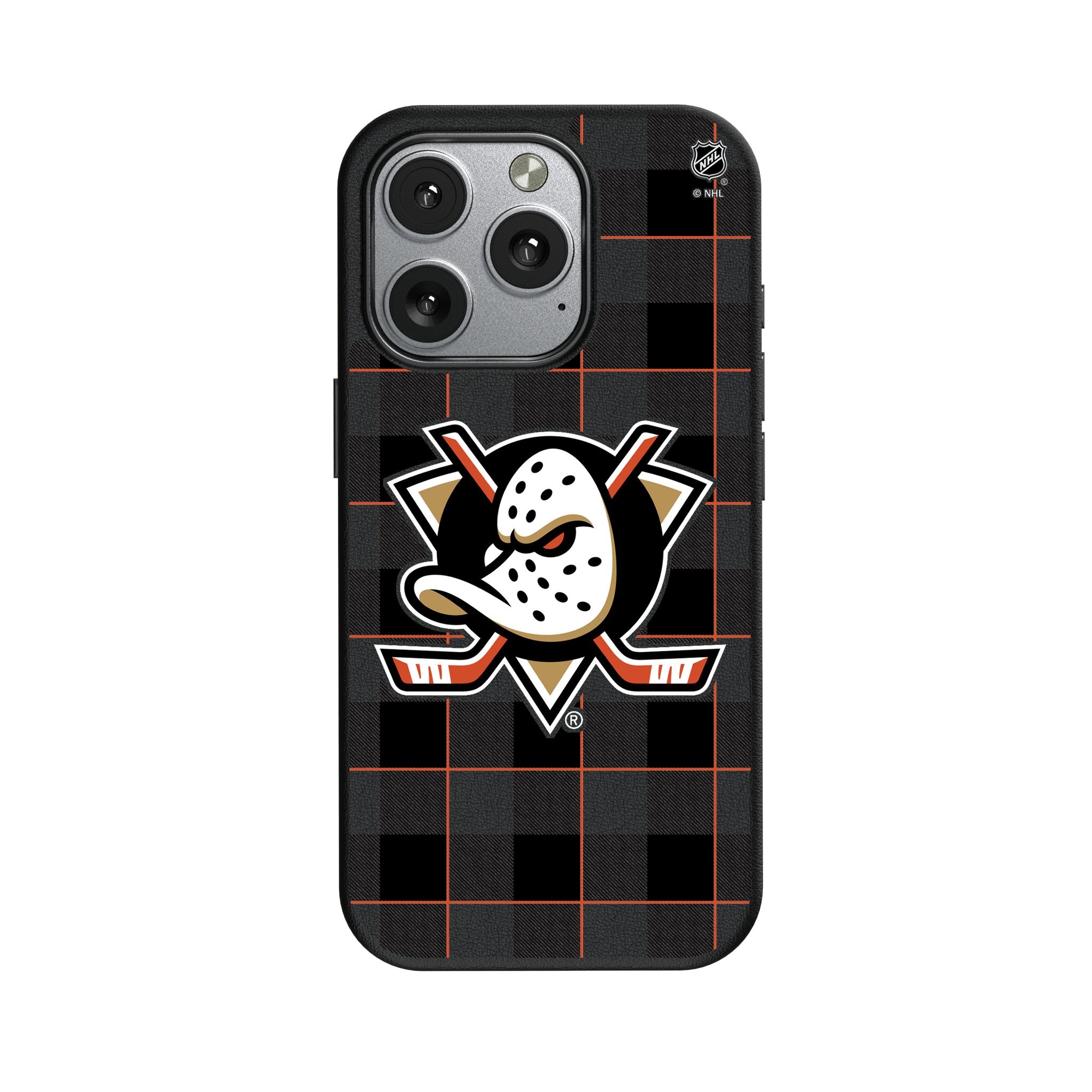 Anaheim Ducks Plaid MagSafe Compatible Phone Case for Apple iPhone